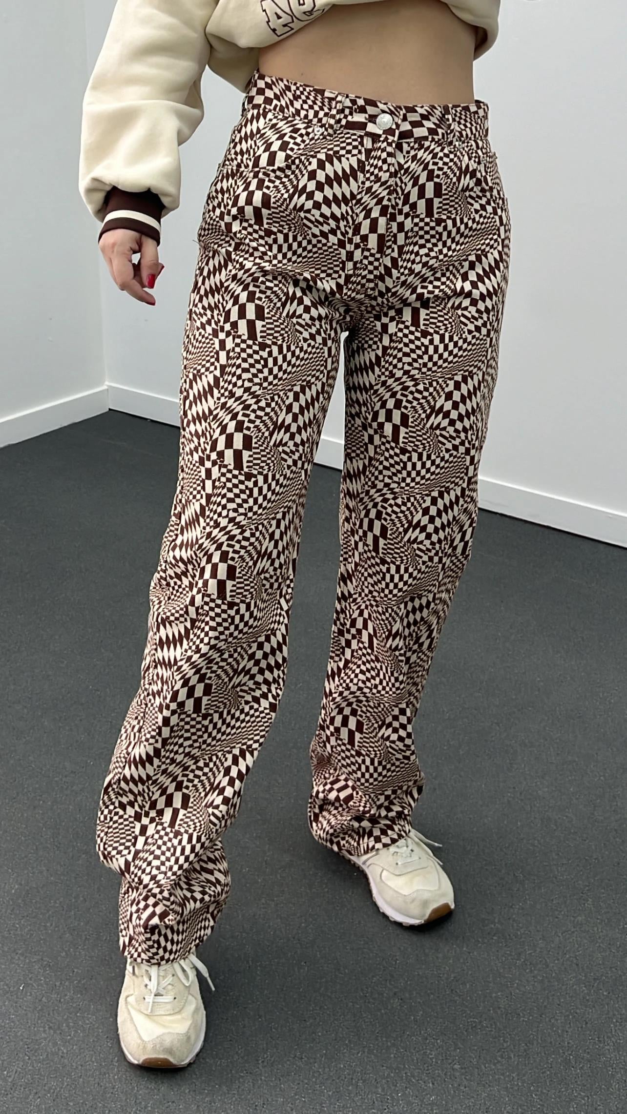 PB Krem Kahve Wide Leg Jeans