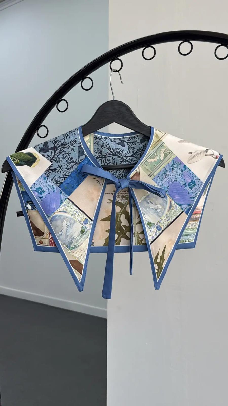 Rita Mavi Kolaj Desenli Yaka Fular