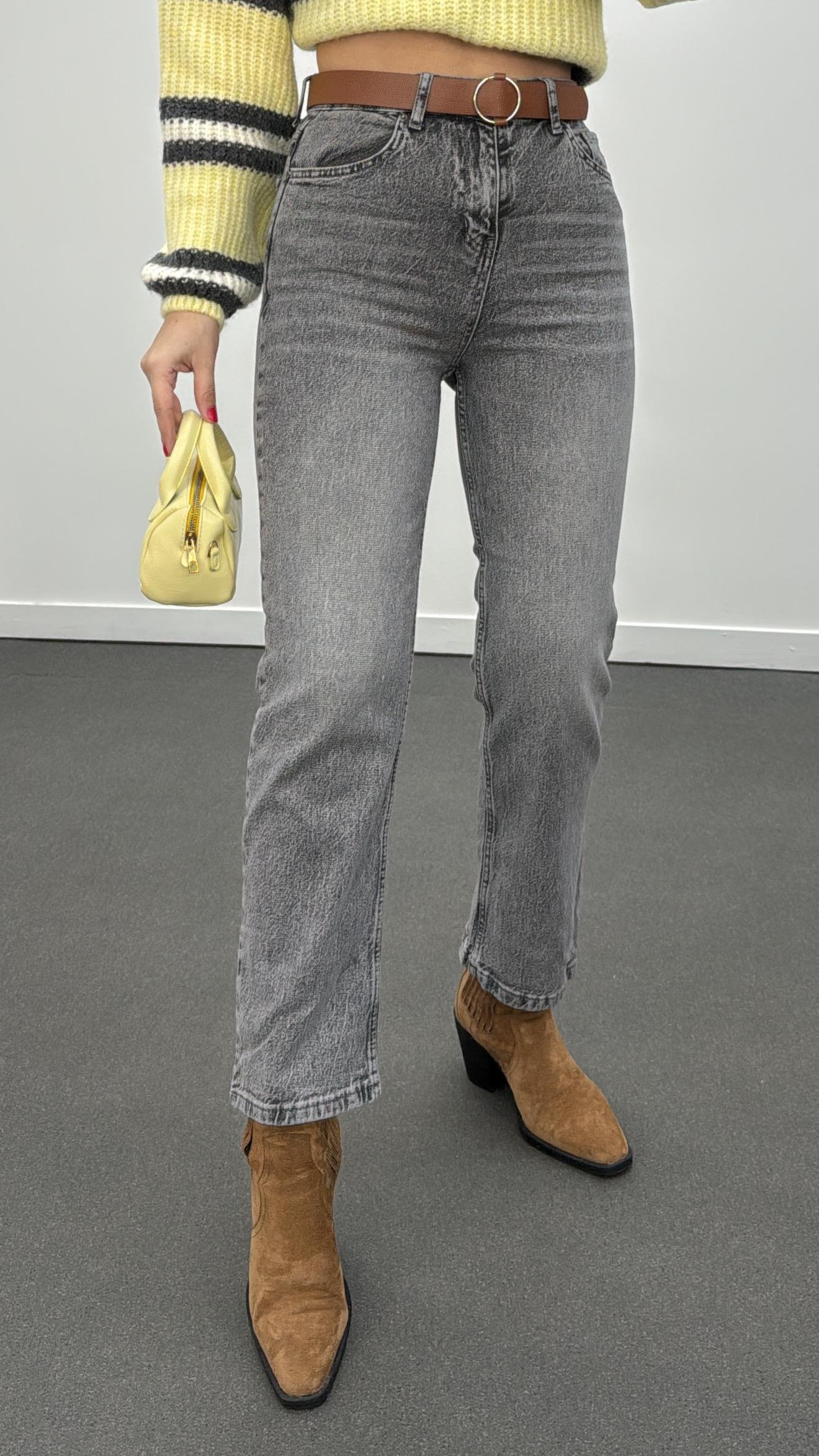 Stockholm Gri  Likralı Jeans