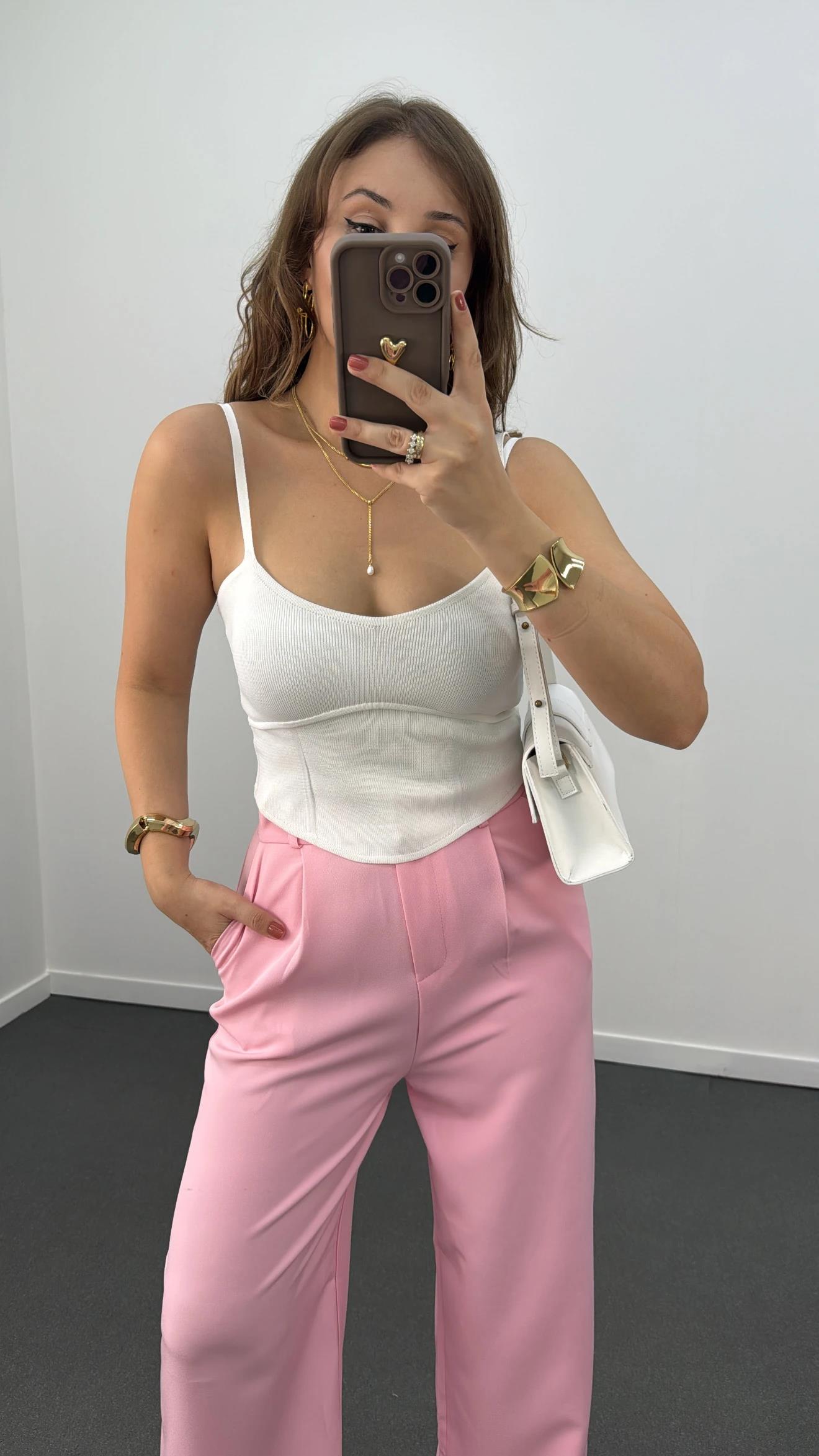 Tiana Beyaz Korsajlı Atlet