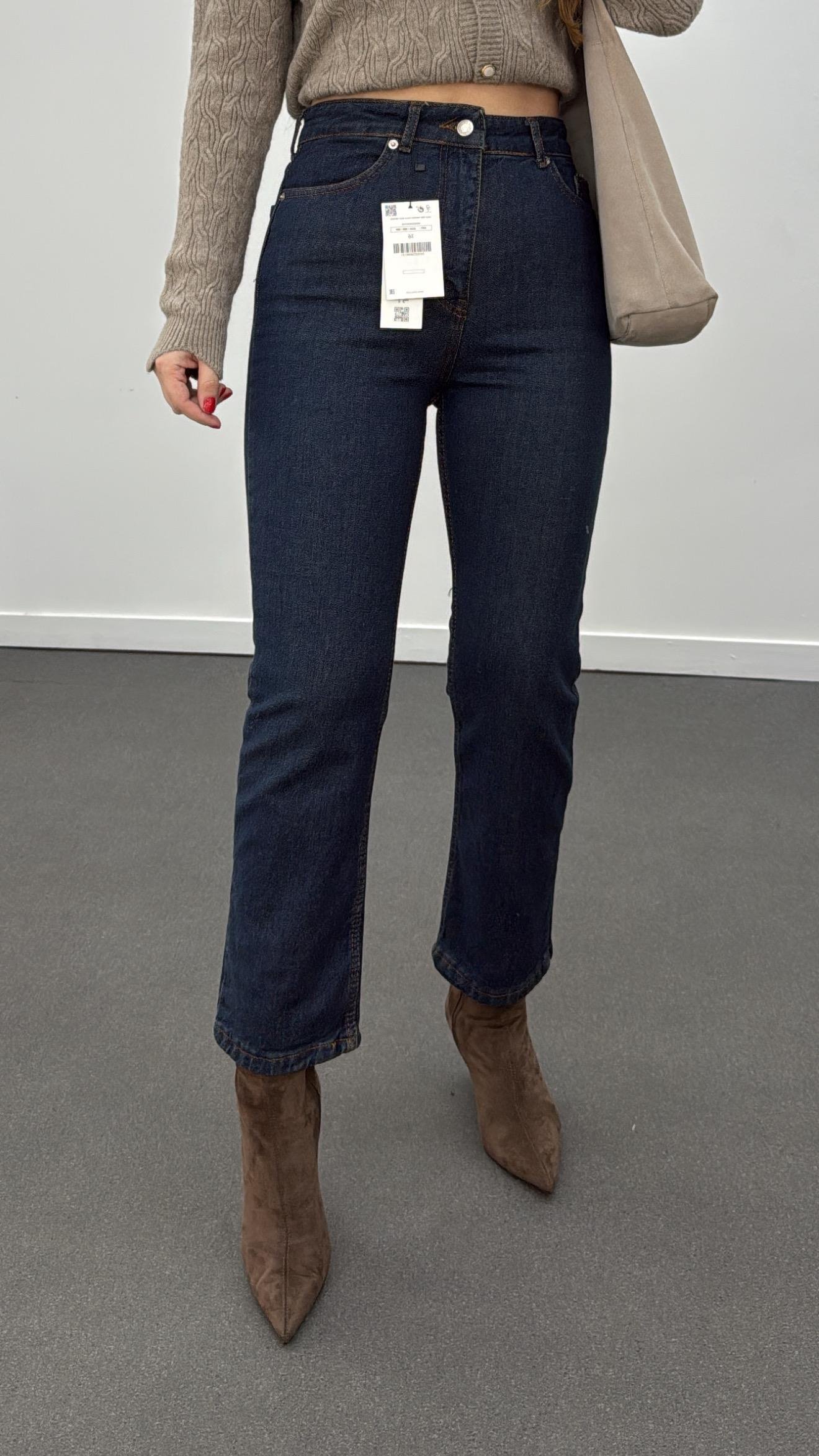 Toronto Dark Blue Yıkamalı Boy Fit Jeans