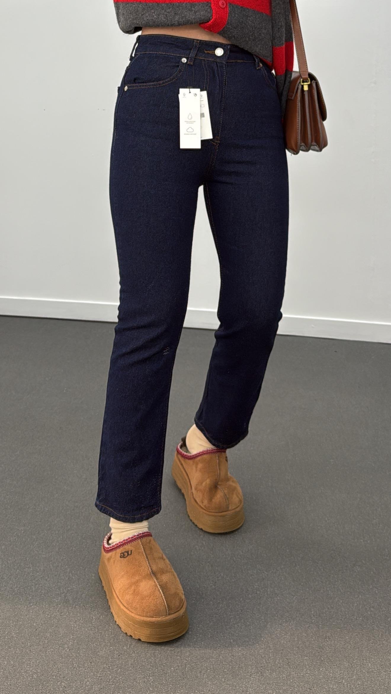 Toronto Lacivert Yıkamalı Boy Fit Jeans