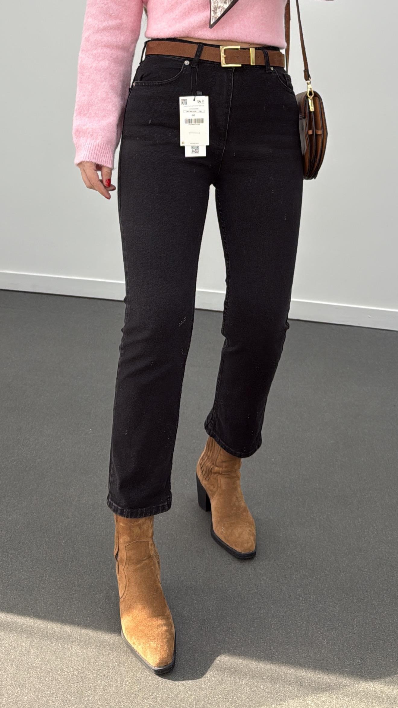 Toronto Siyah Yıkamalı Boy Fit Jeans