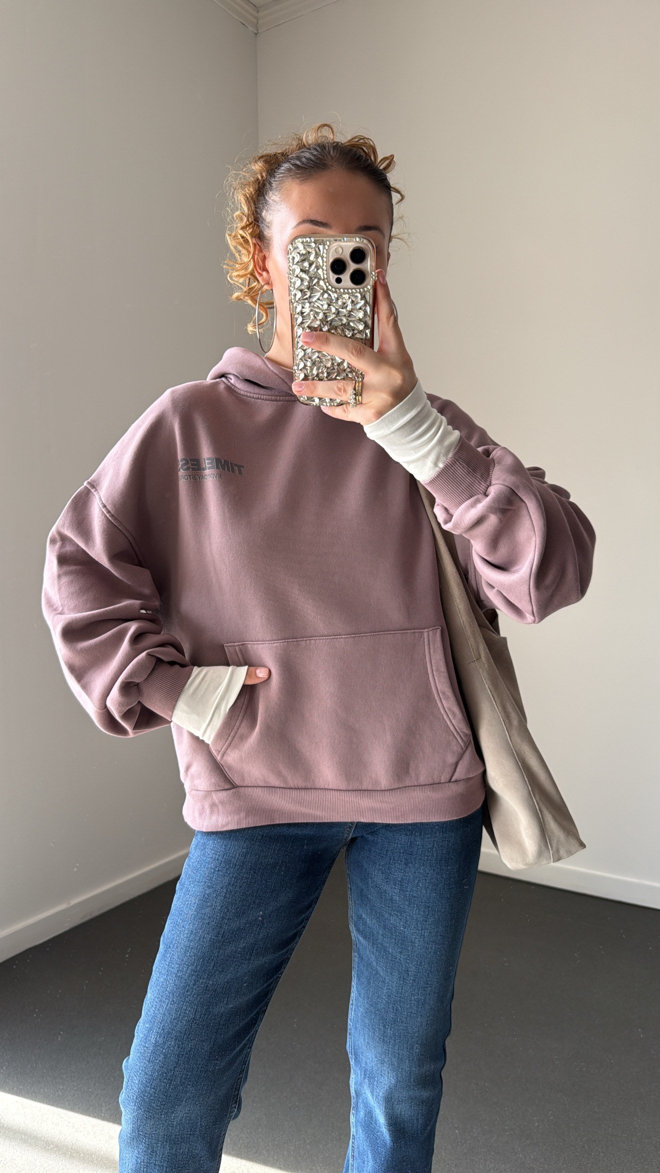 UO Lila Baskılı Sweatshirt