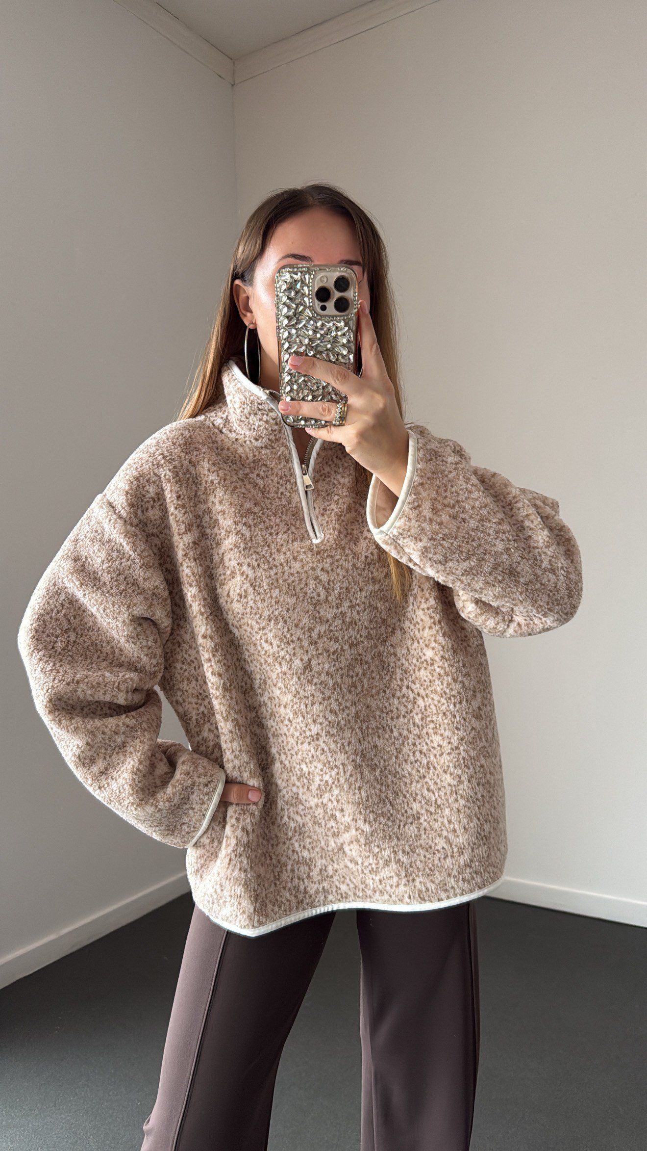 Wildora Cappucino Fermuarlı Sweatshirt