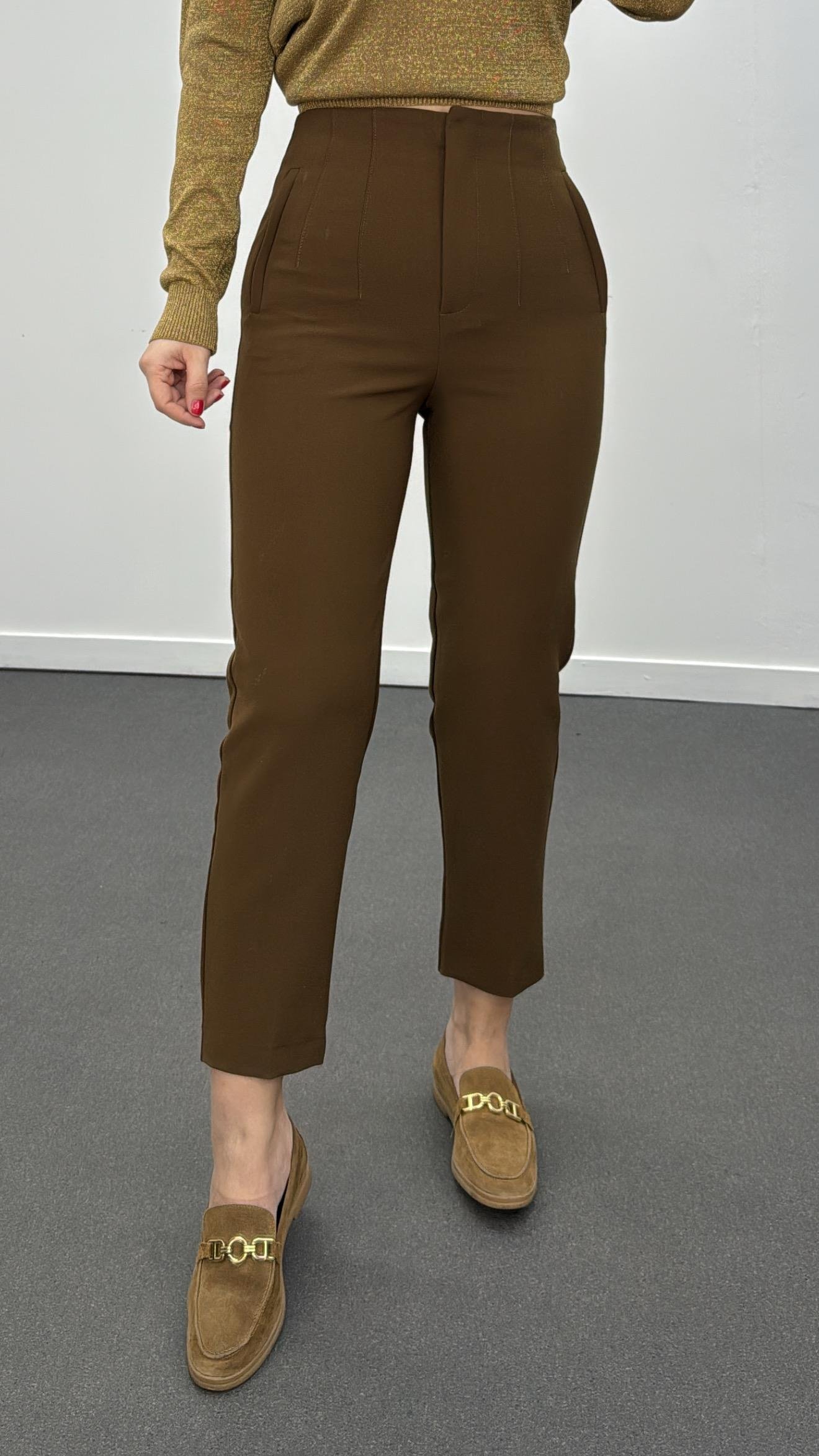 ZR Camel Pensli Kumaş Pantolon