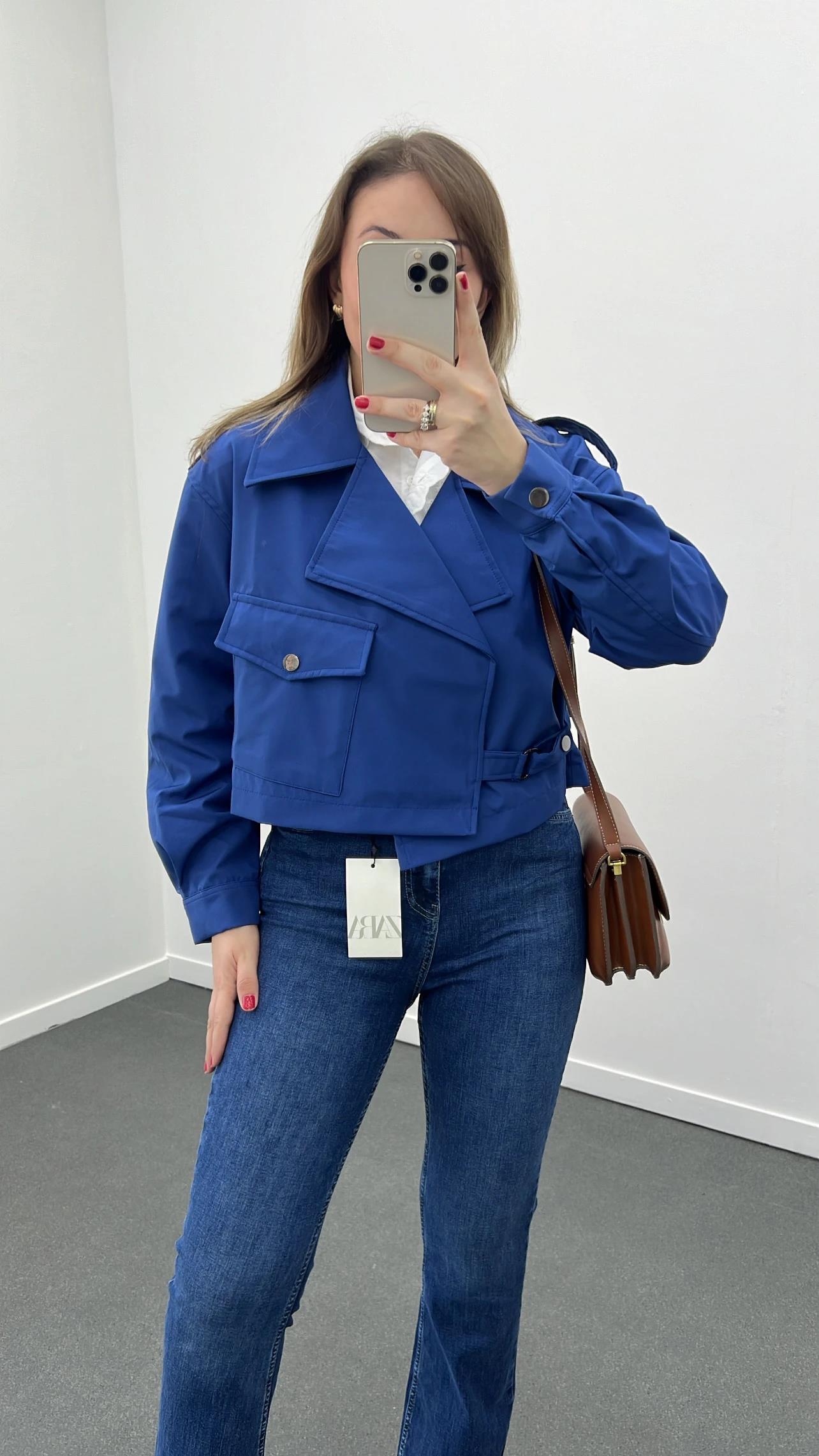 ZR Mavi Kruvaze Model Trenç