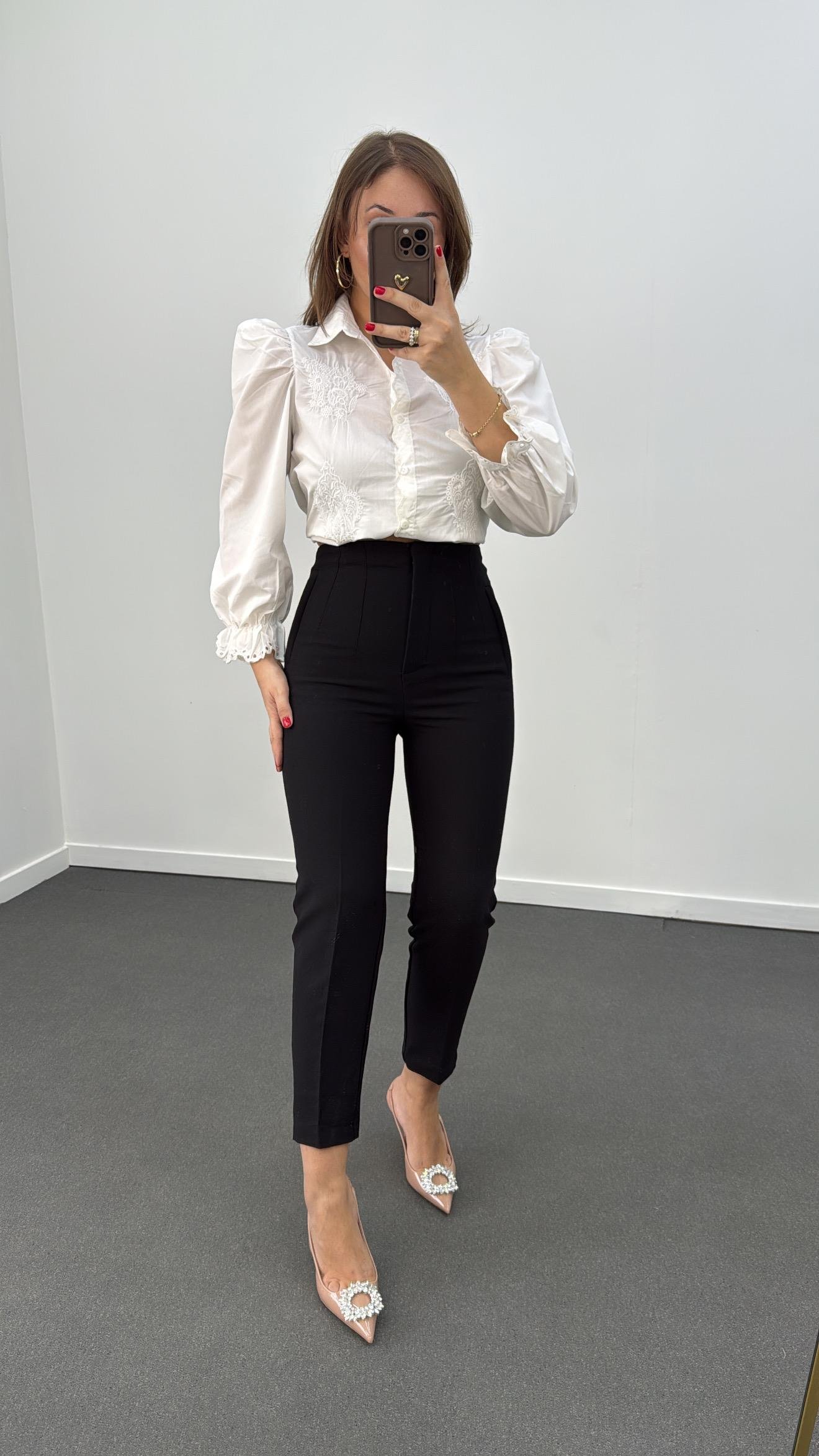 ZR Siyah Pensli Kumaş Pantolon