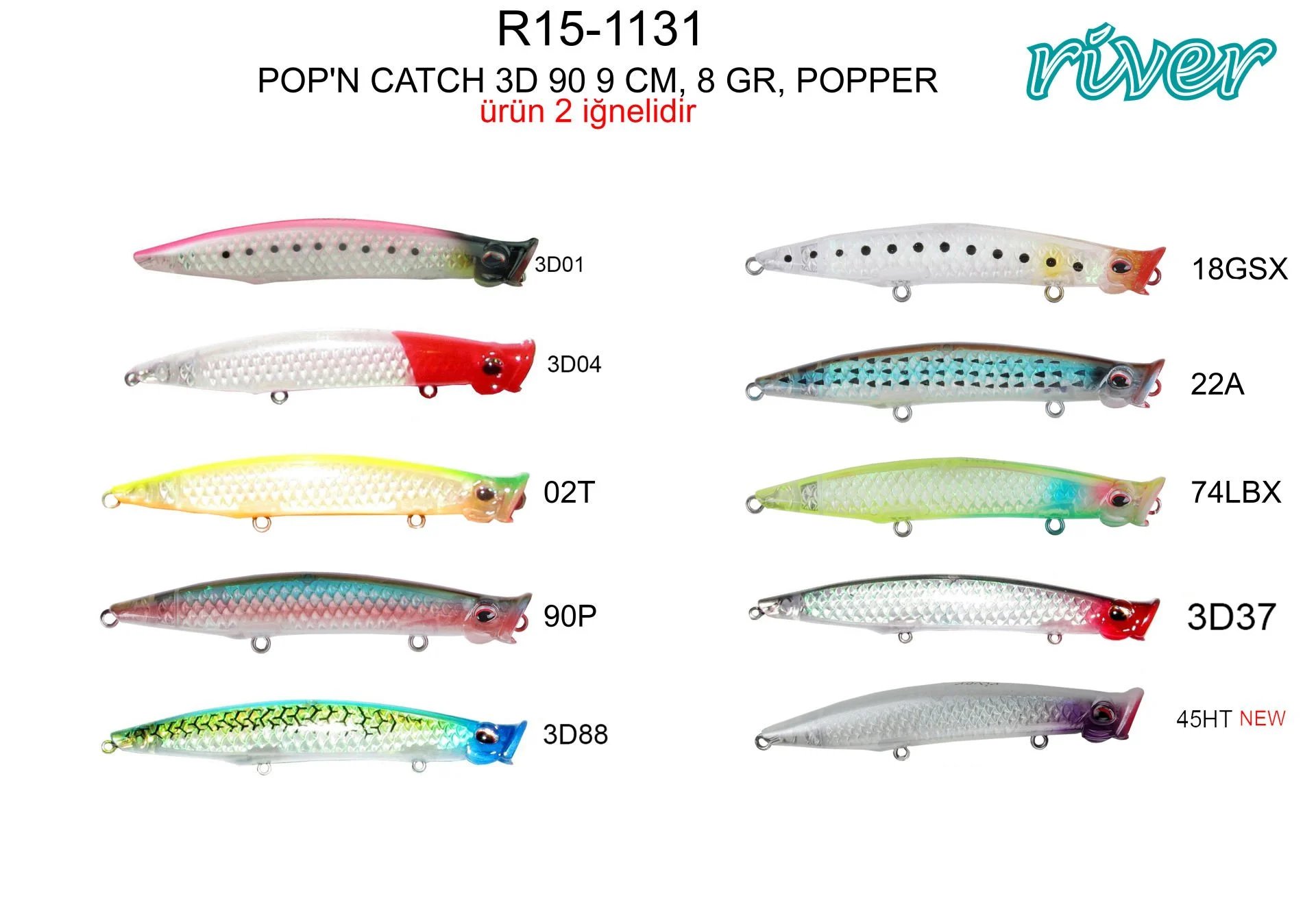 River Pop'n Catch 3D 90 9cm 8Gr Popper