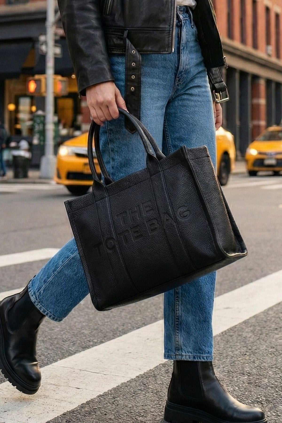 Vivazzaluxe The Tote Bag Deri Kadın Omuz Çanta Siyah OMUZ ÇANTASI