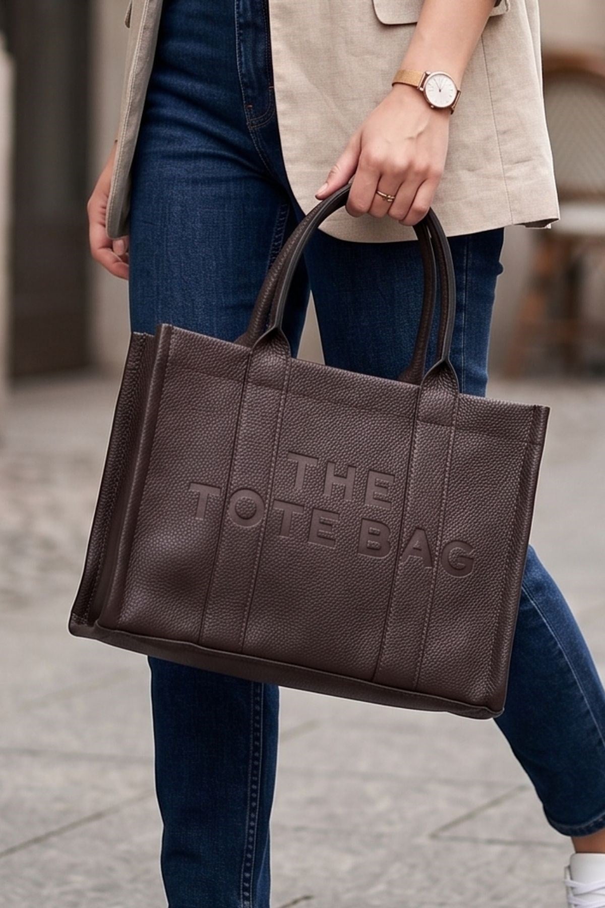 Vivazzaluxe The Tote Bag Kadın Deri El & Kol & Omuz Çanta Acı Kahve OMUZ ÇANTASI