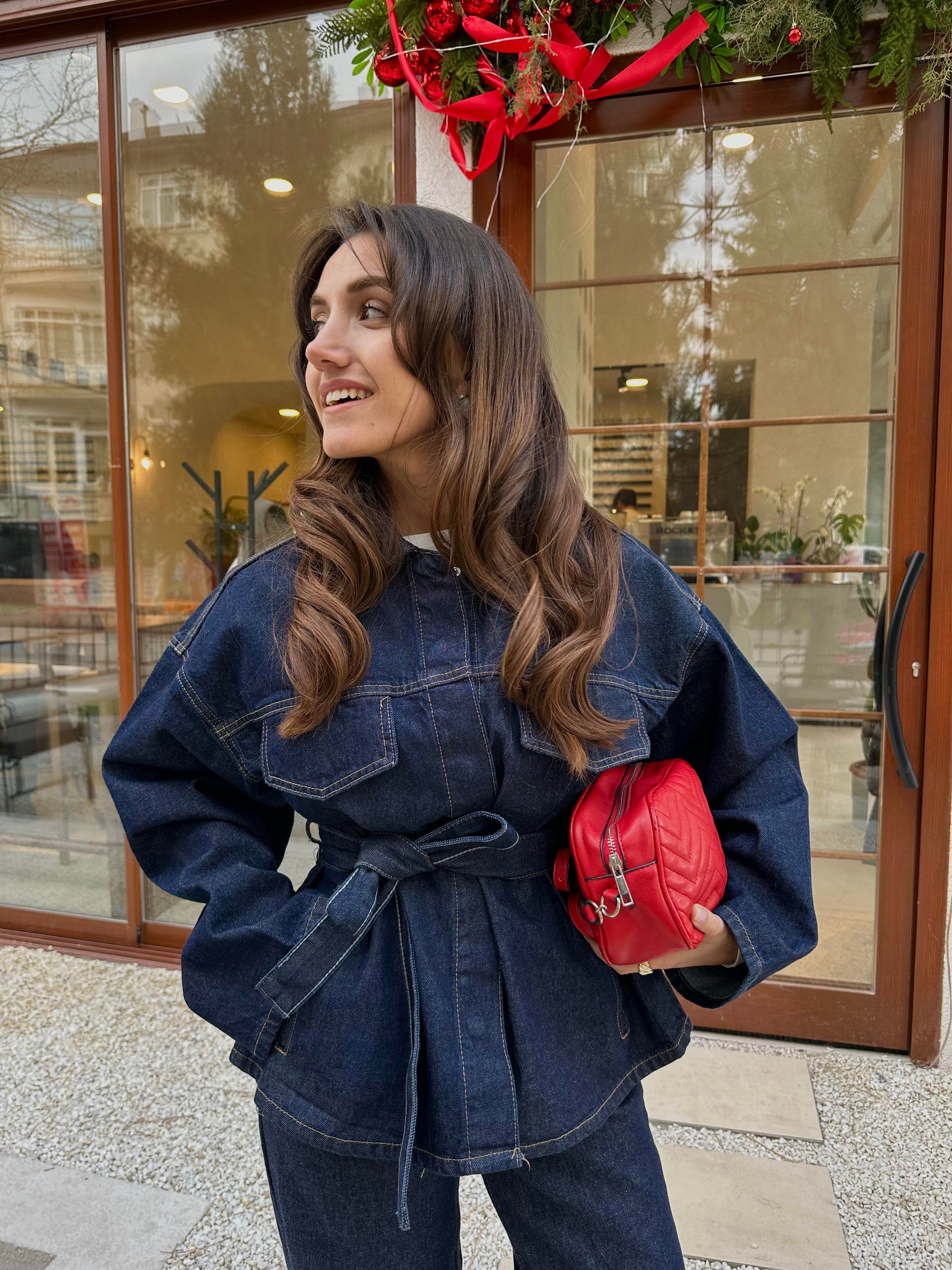 Denim Gömlek Pantolon Takım - Lacivert