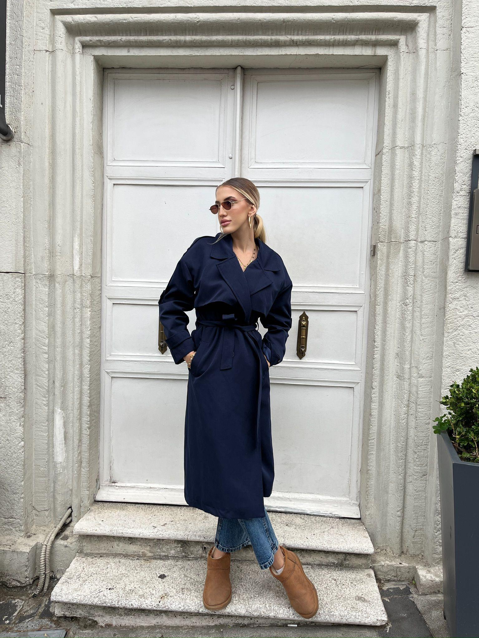 Trençkot Lacivert