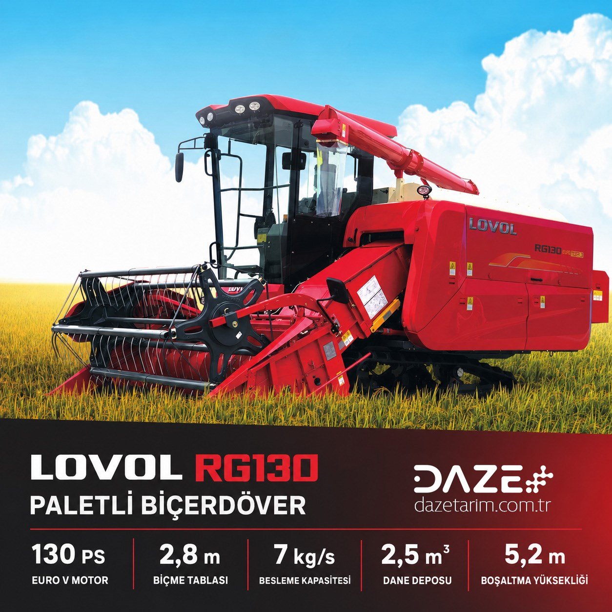 Lovol RG130 Paletli Biçerdöver - Daze Tarım