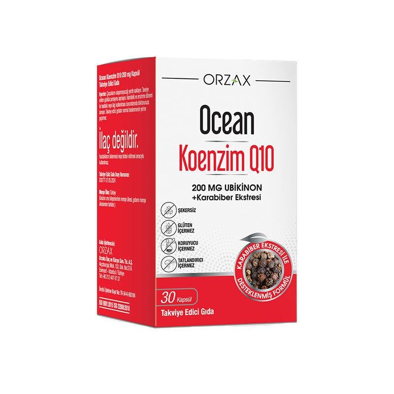 Orzax Ocean Koenzim Q10 200 mg Ubikinon 30 Kapsül