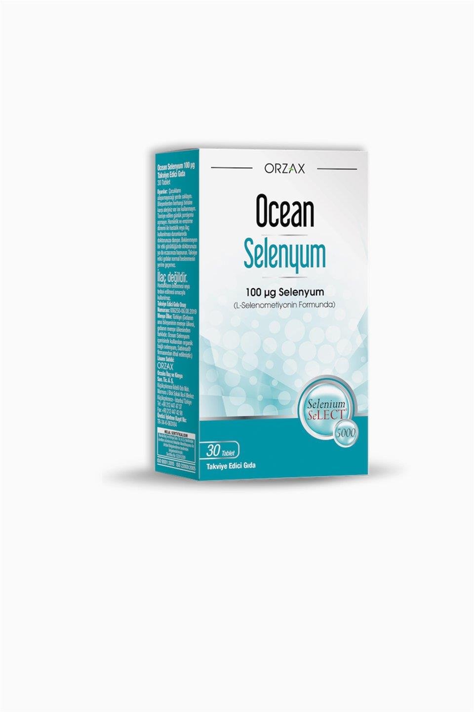 Orzax Ocean Selenyum Takviye Edici Gıda 30 Tablet