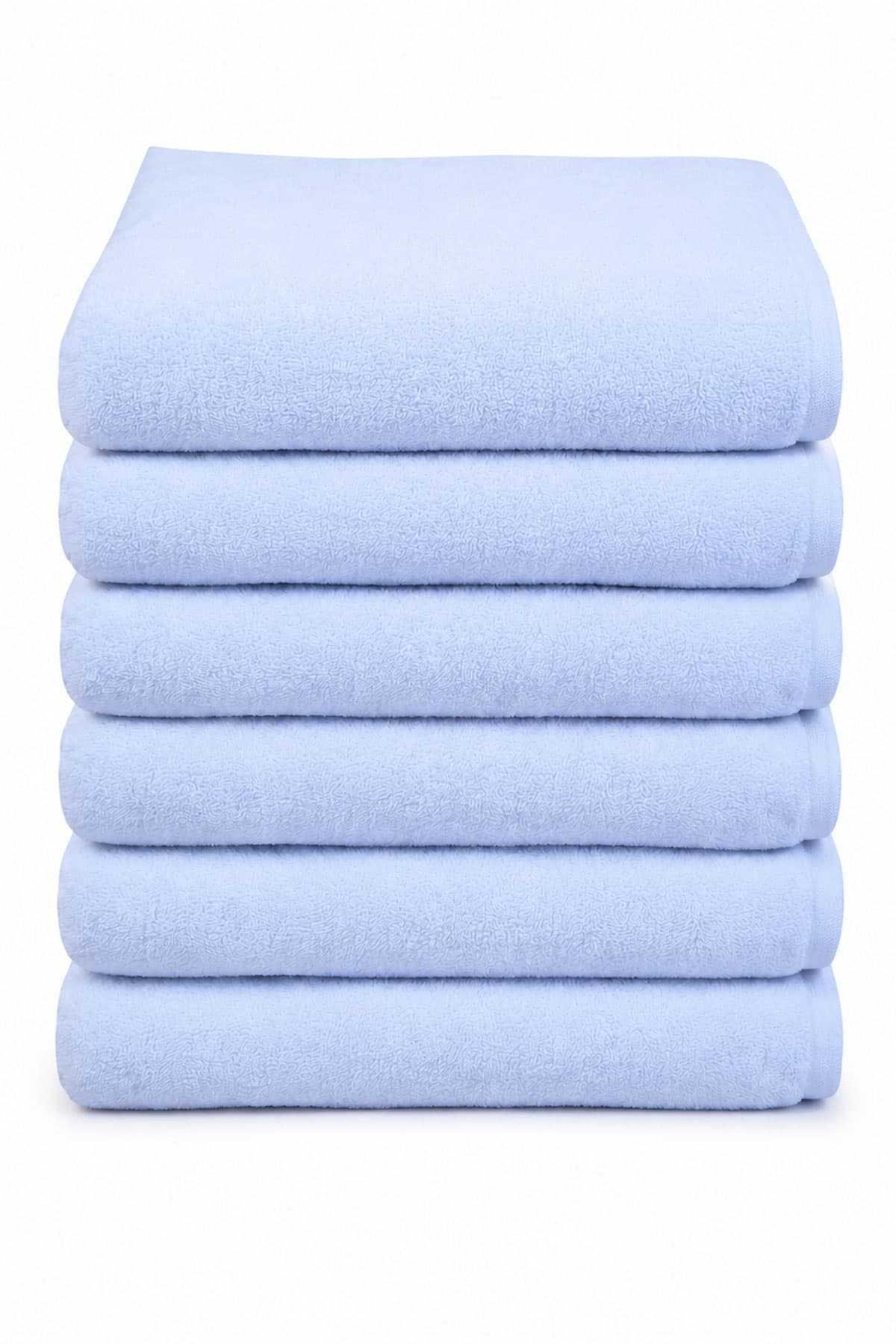6 lı Otel El Yüz Havlusu Pamuklu Beyaz 50x85 Cm Newcotton