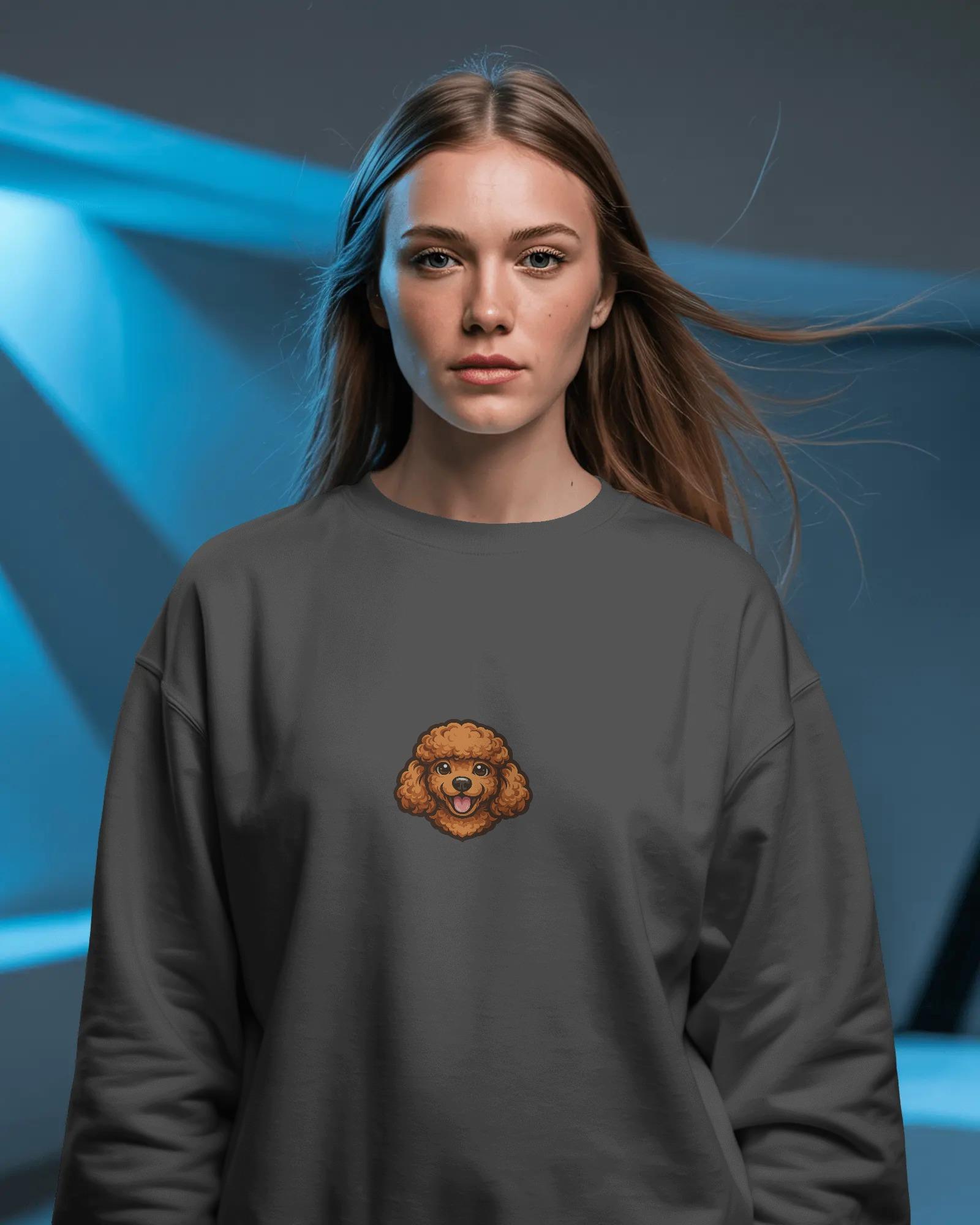 Toy Poodle Baskılı Kadın Sweatshirt – Minimal Sevimli Tasarım Regular Fit