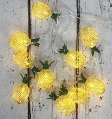 IŞIKLI LED ŞERİT ZİNCİR ANANAS AĞAÇ SÜSÜ-10 LU