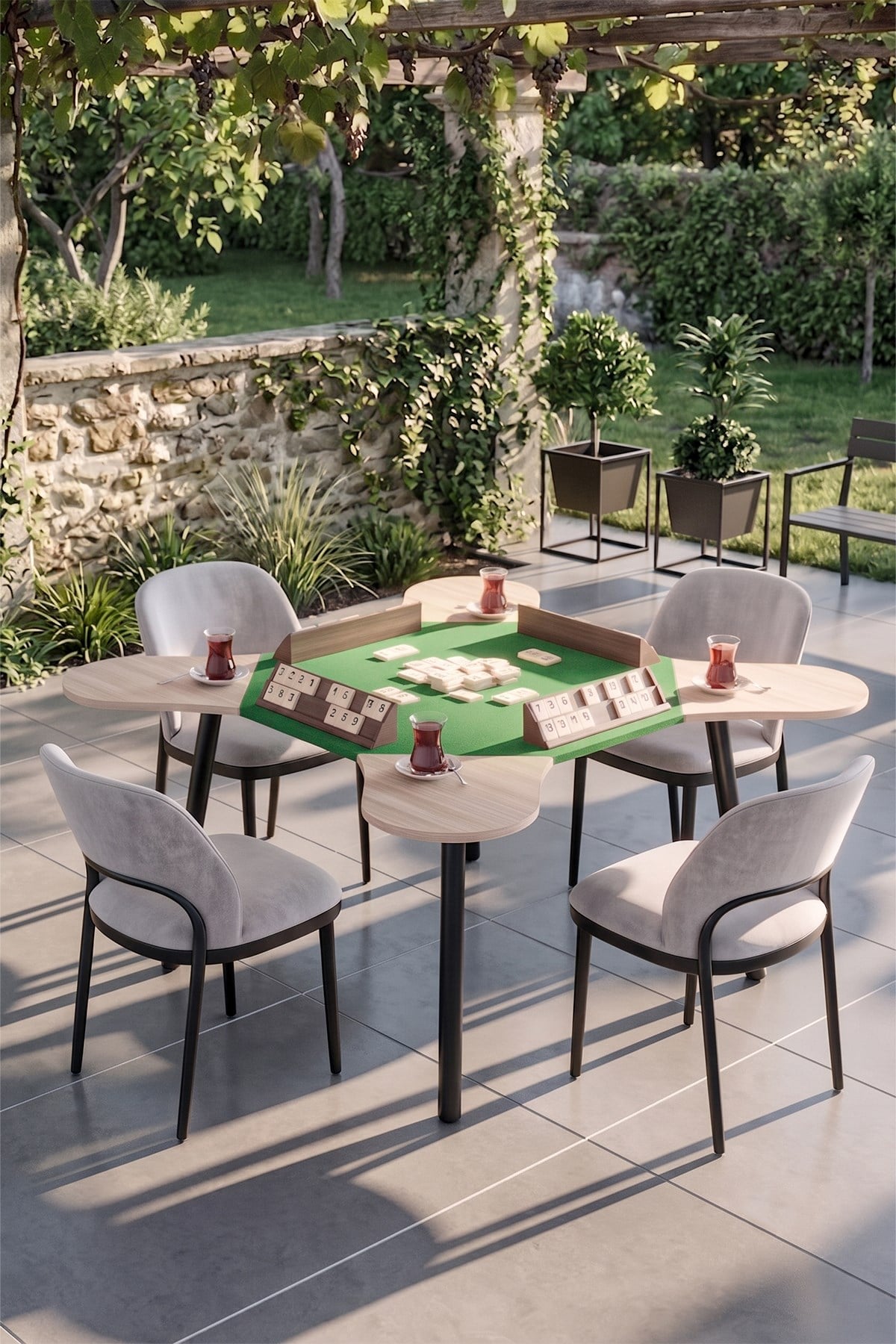 Keyif Oyun Masası Okey Masası Tavla Satranç Kutu Oyunları Masası Cafe Oyun Masası Meşe