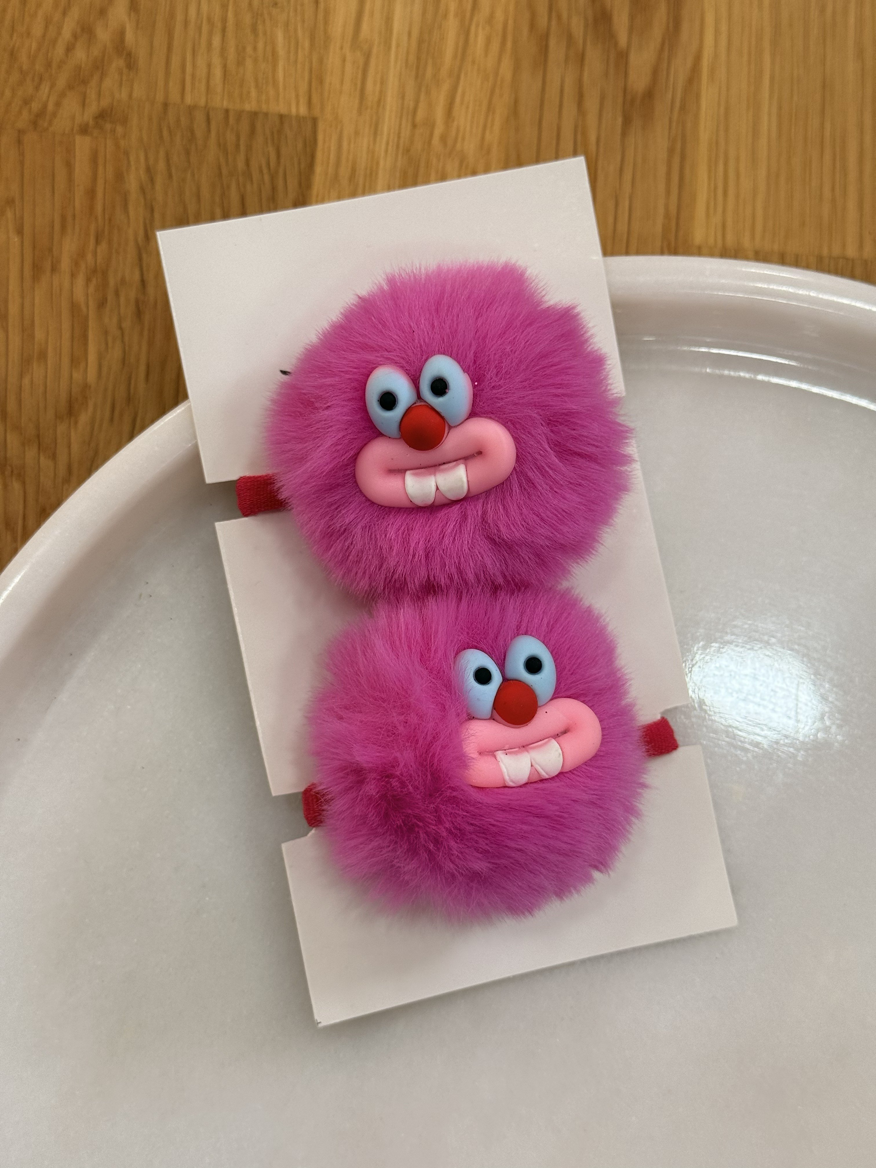 2'li Figürlü Pembe Lastik Toka