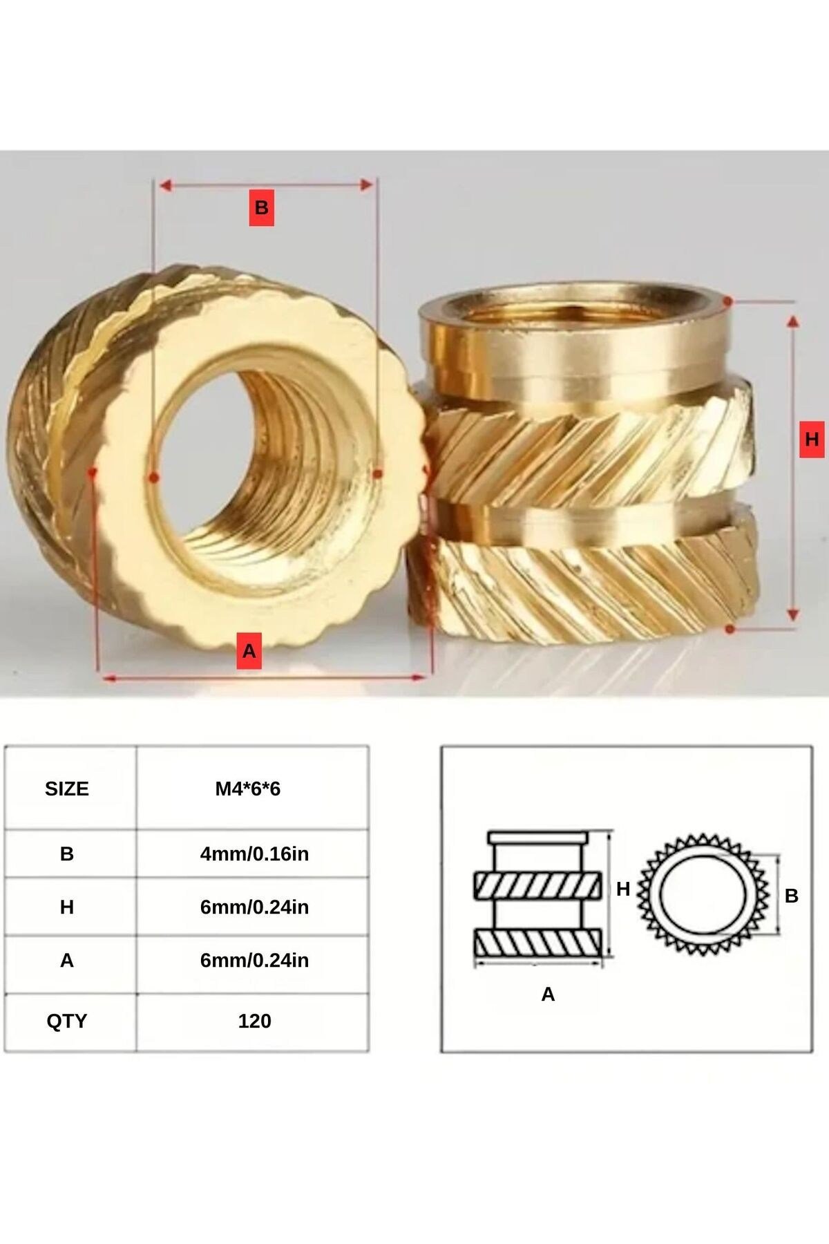 M4 Insert Somun (120Lİ)
