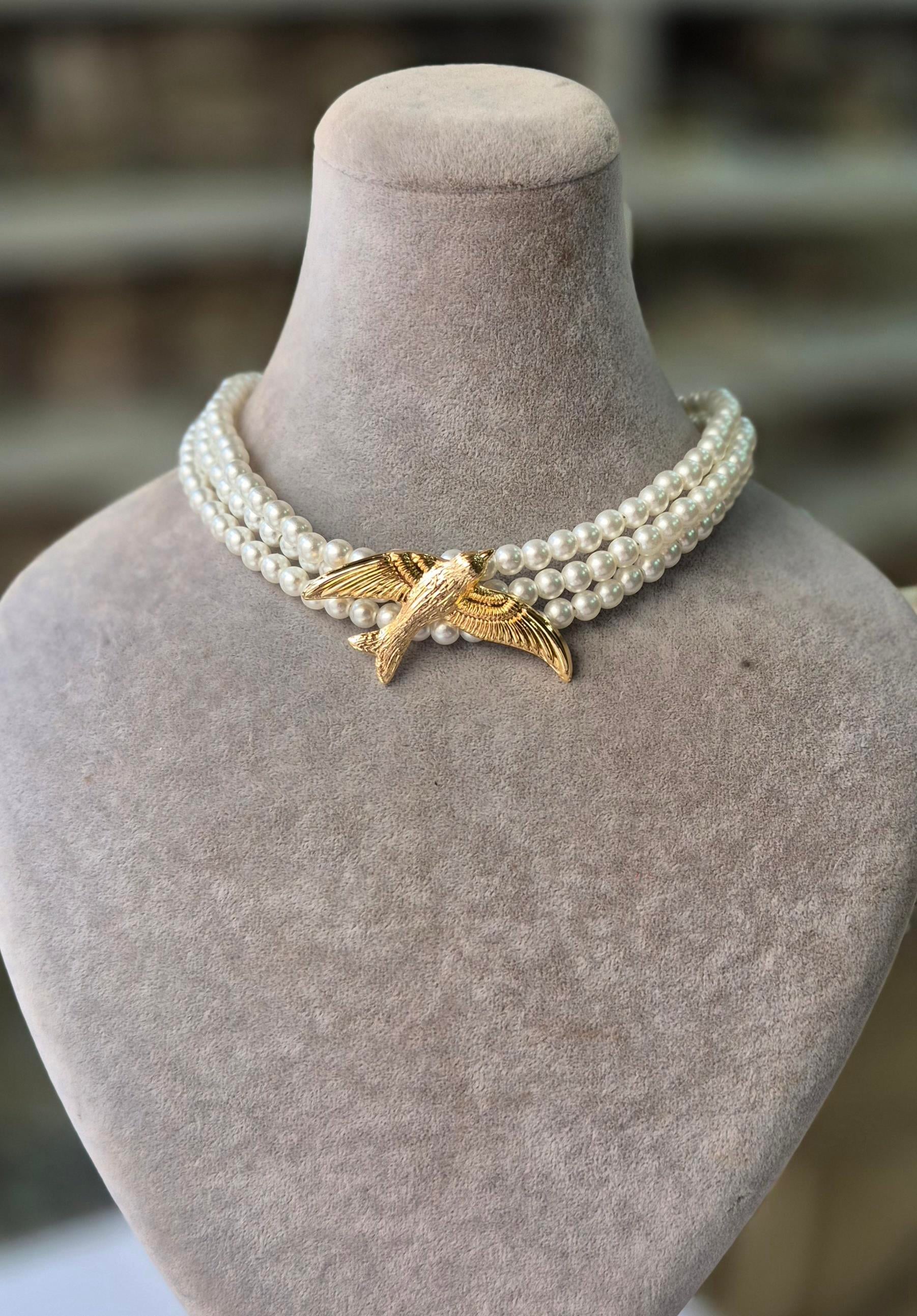 İNCİLİ KUŞ CHOKER 