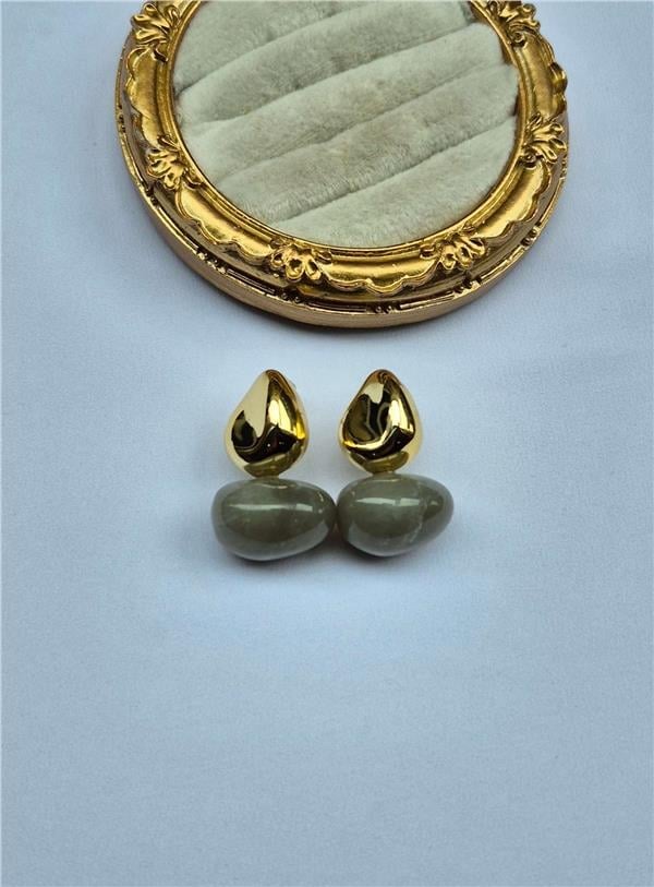 GRİ BONİBON KÜPE