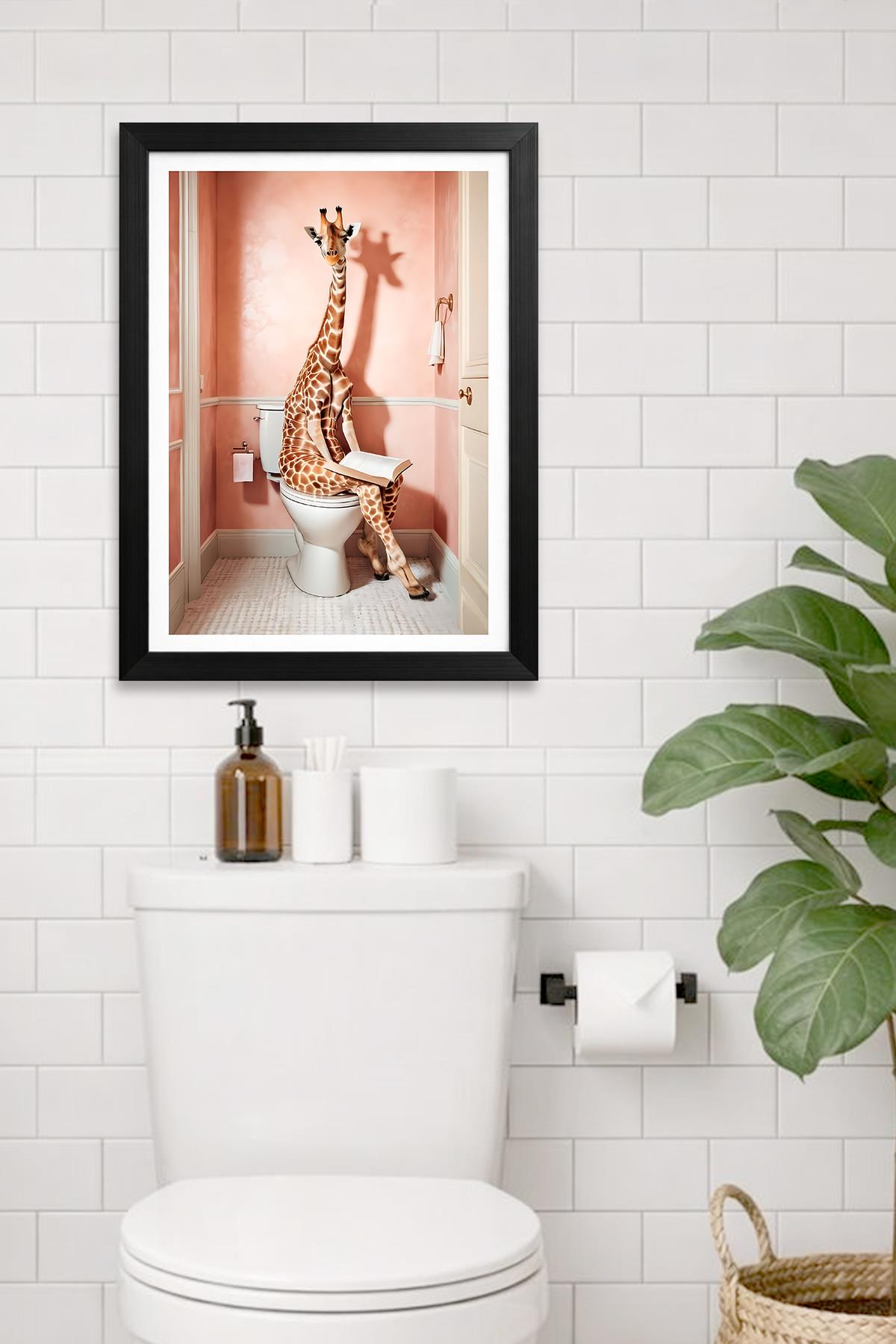 KOI Art Design Giraffe Tablo + Ermitaj A3-30x42 cm Siyah Çerçeve