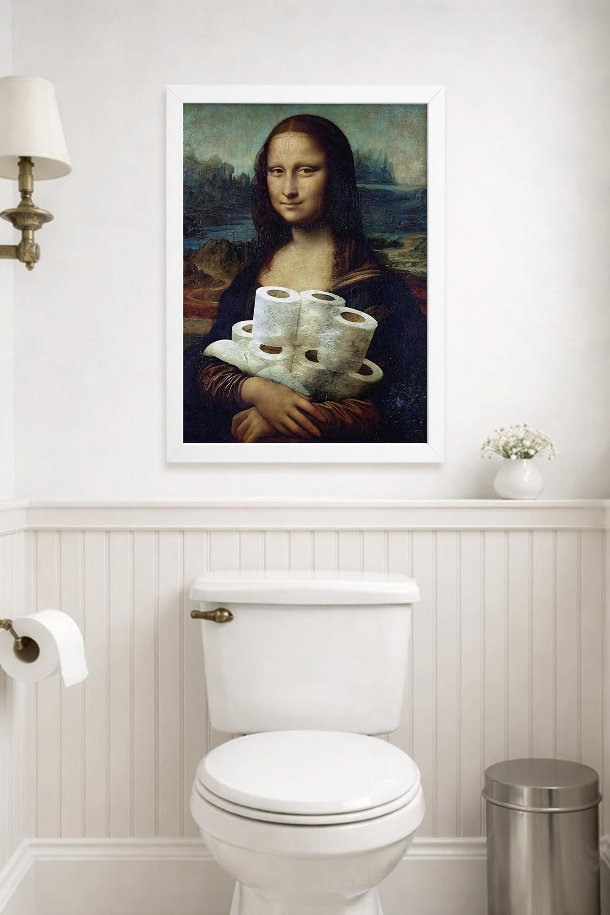 KOI Art Design Mona Rolls Tablo + Ermitaj A3-30x42 cm Beyaz Çerçeve