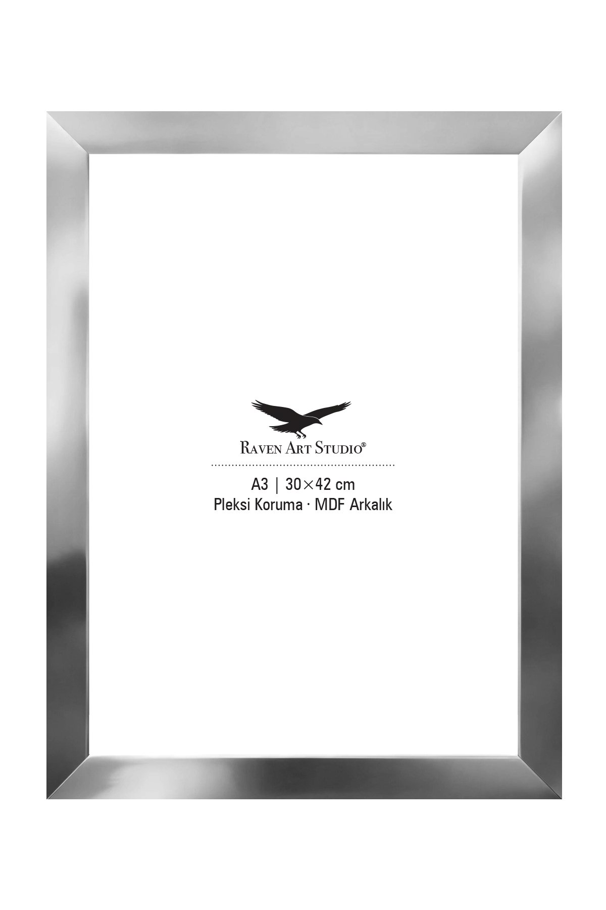 Louvre A3-30x42cm Gümüş Resim Fotoğraf Belge Poster Evrak Çerçevesi Korumalı Kırılmaz Pleksi Cam