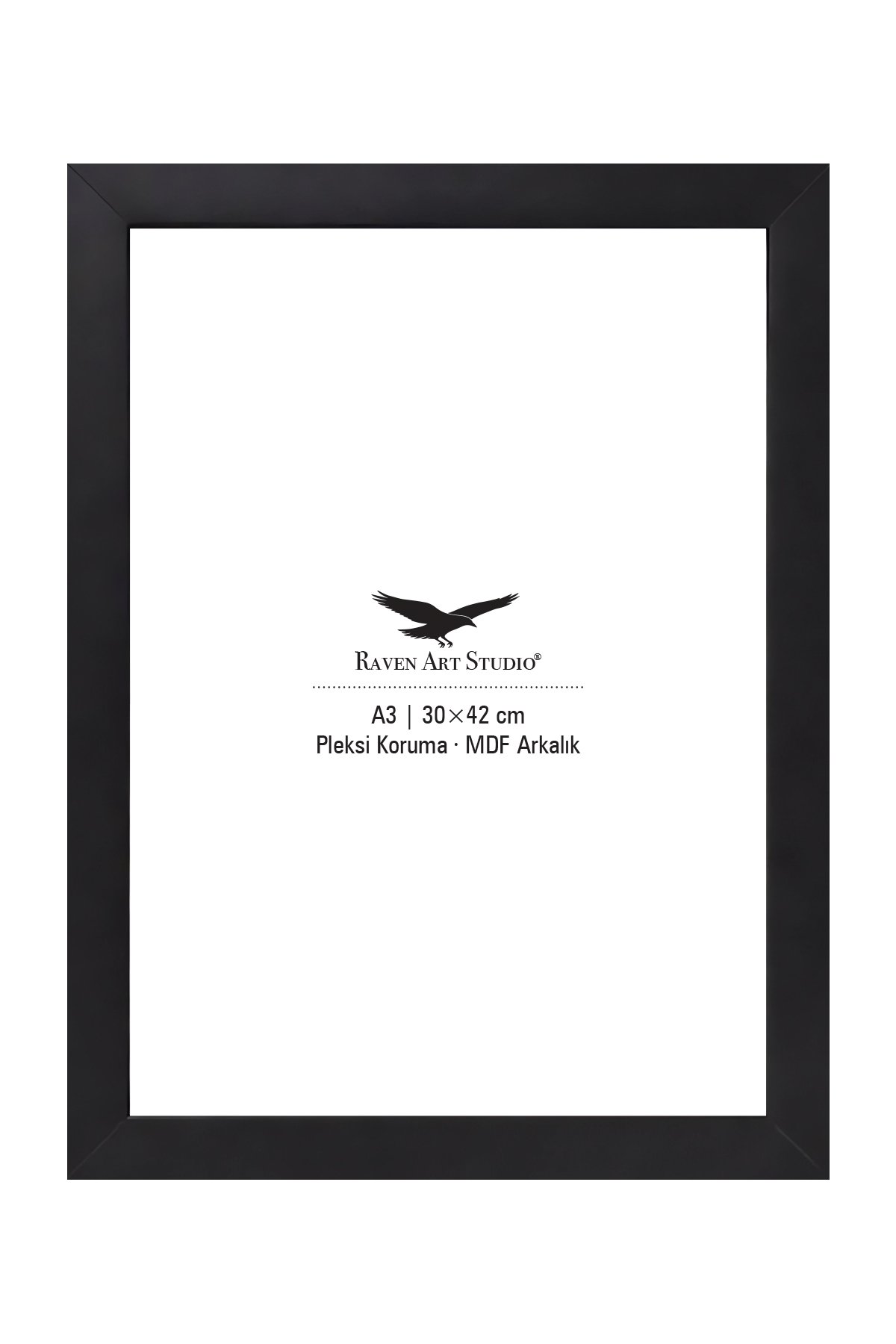 Louvre A3-30x42cm Siyah Resim Fotoğraf Belge Poster Evrak Çerçevesi Korumalı Kırılmaz Pleksi Cam