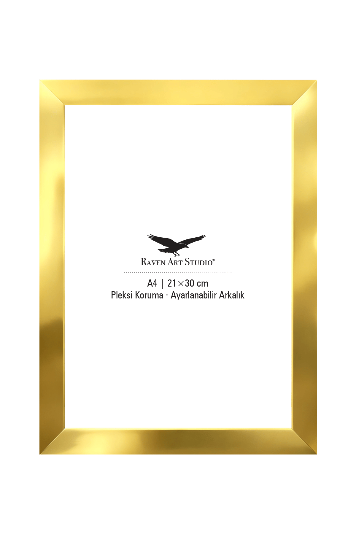 Louvre A4-21x30cm Altın Resim Fotoğraf Belge Poster Evrak Çerçevesi Korumalı Kırılmaz Pleksi Cam