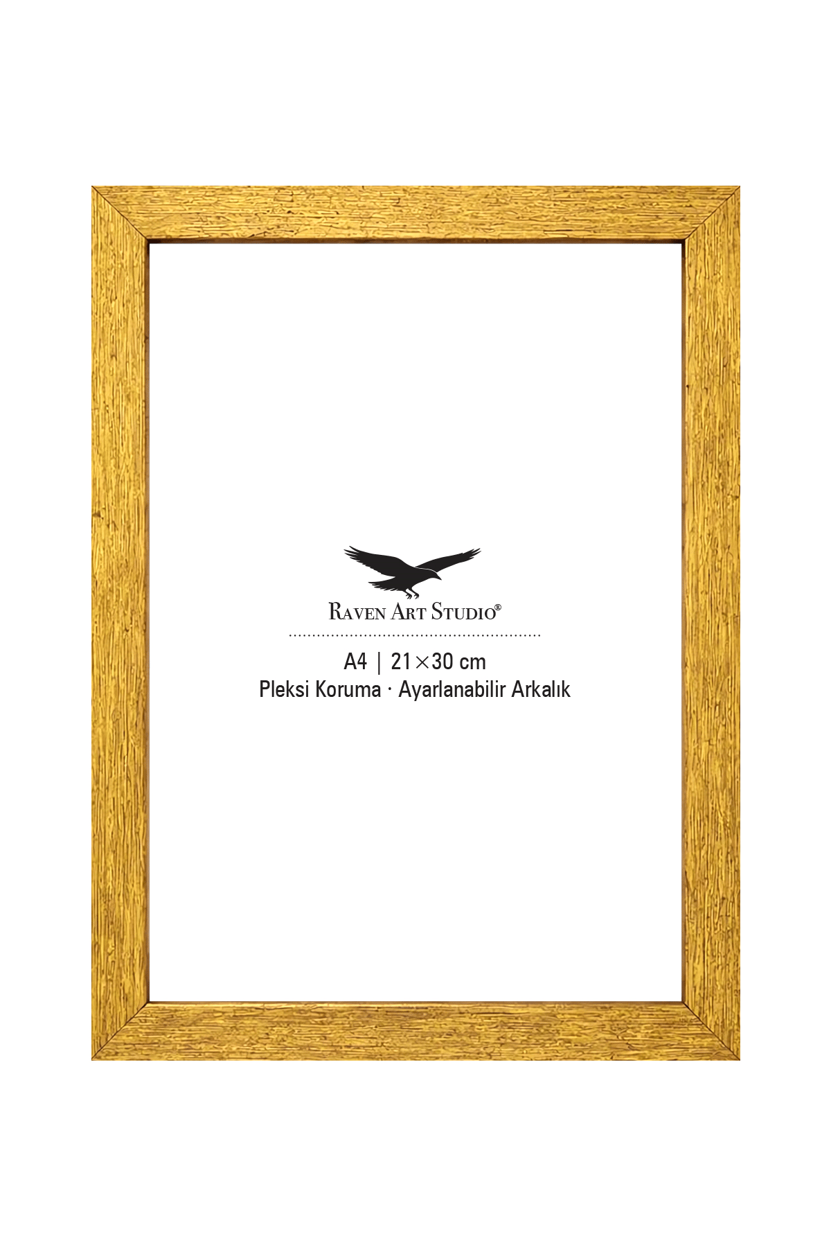 Louvre A4-21x30cm Antik Altın Resim Fotoğraf Belge Poster Evrak Çerçevesi Korumalı Kırılmaz Pleksi Cam