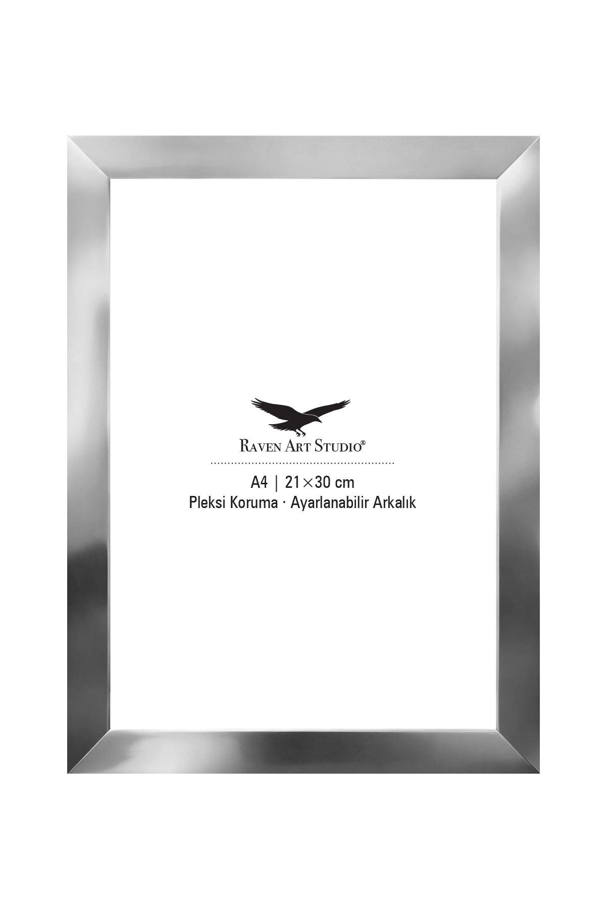 Louvre A4-21x30cm Gümüş Resim Fotoğraf Belge Poster Evrak Çerçevesi Korumalı Kırılmaz Pleksi Cam