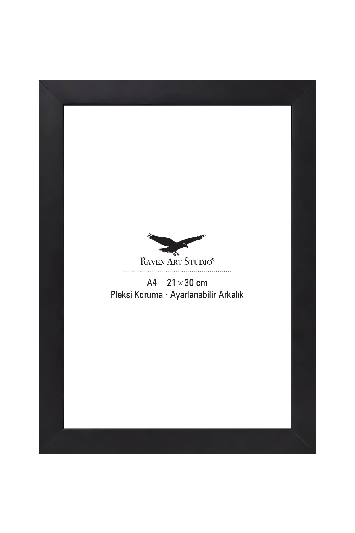 Louvre A4-21x30cm Siyah Resim Fotoğraf Belge Poster Evrak Çerçevesi Korumalı Kırılmaz Pleksi Cam