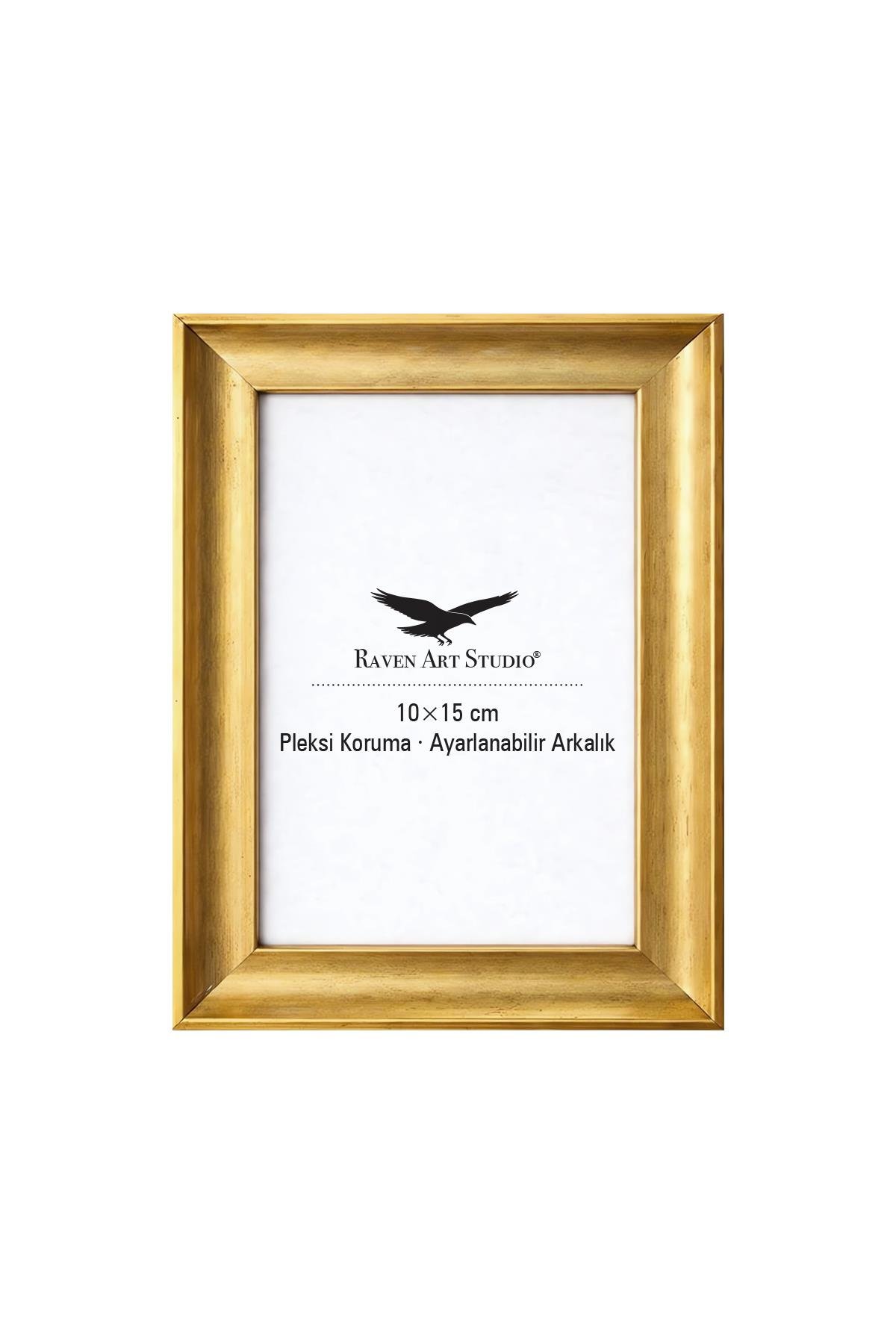 Pyramid 10x15cm Altın Resim Fotoğraf Belge Poster Evrak Çerçevesi Korumalı Kırılmaz Pleksi Cam