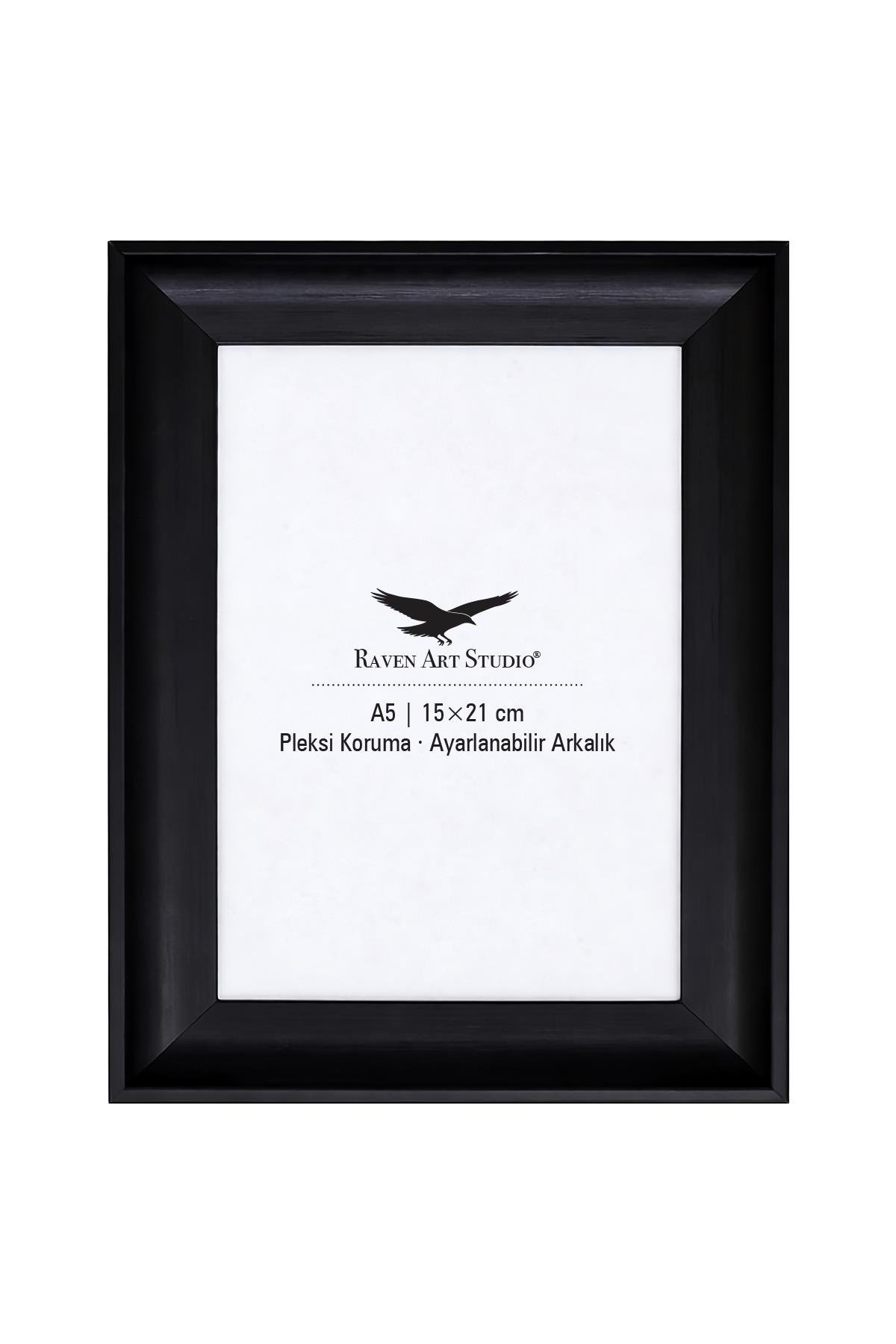 Pyramid 15x21cm Siyah Resim Fotoğraf Belge Poster Evrak Çerçevesi Korumalı Kırılmaz Pleksi Cam