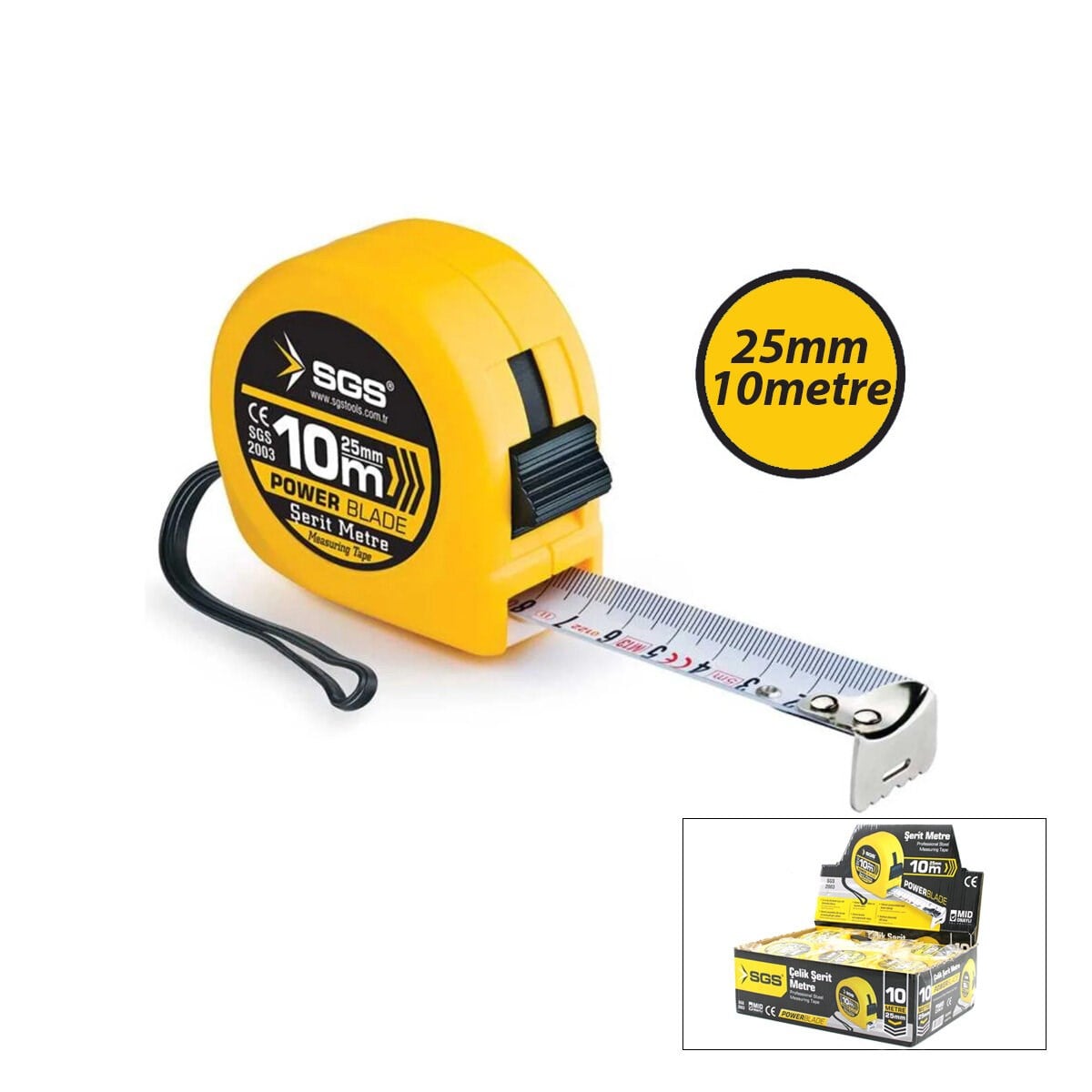 12 ADET 10MT X 25MT STOPLU ŞERİT METRE (5293)