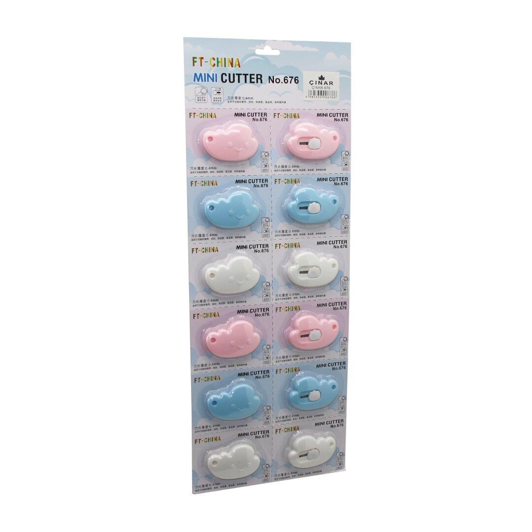 12 ADET MINI CUTTER MİNİ CEP - ÇANTA FALÇATA - MAKET BIÇAK (5293)