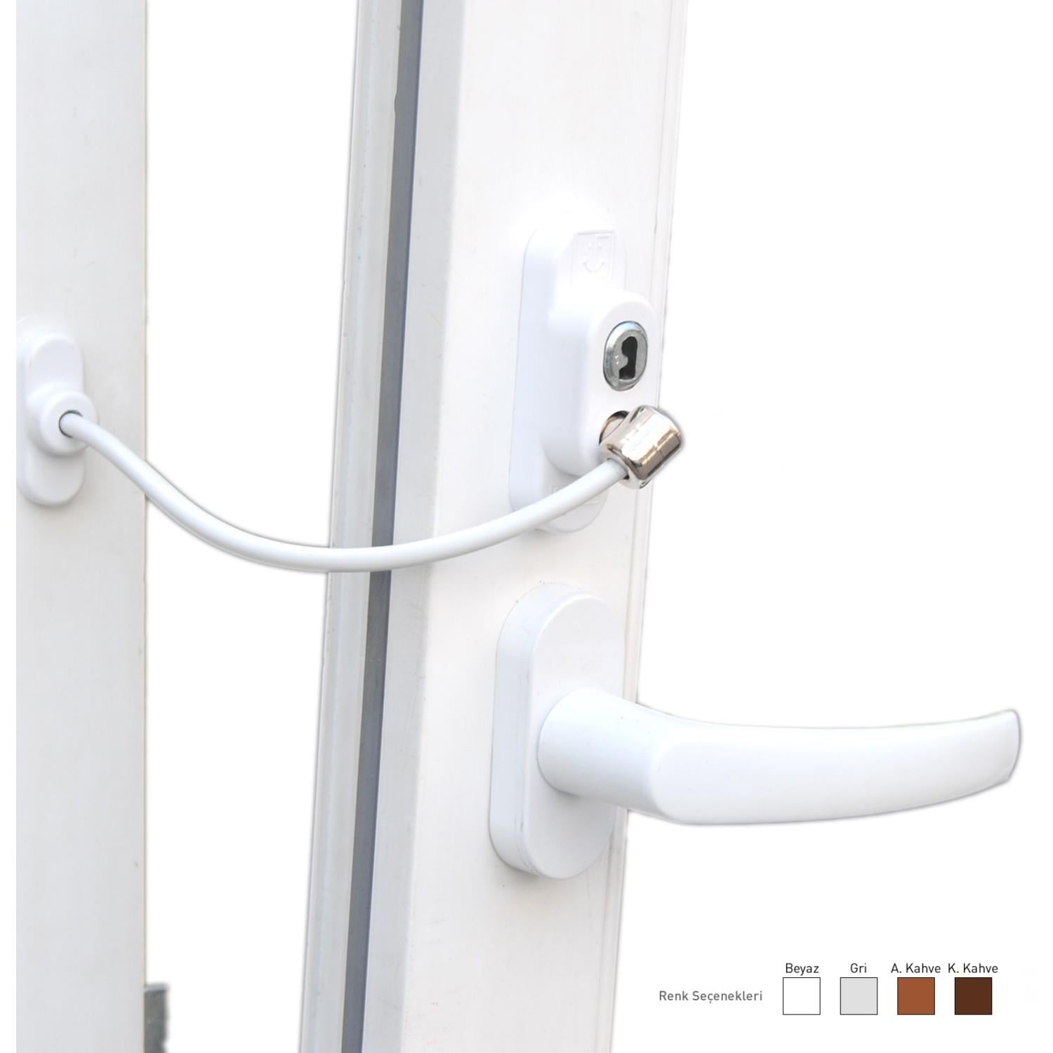 Anahtarlı Halatlı Pvc Kapı Pencere Emniyet Kilidi (5293)