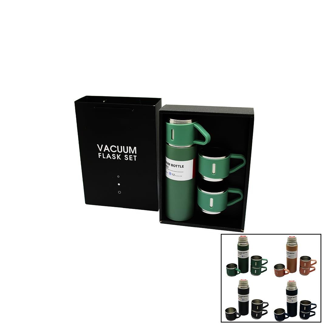 ÇANTALI 500ML 3 PARÇA  BARDAKLI ÇELİK TERMOS SETİ (5293)