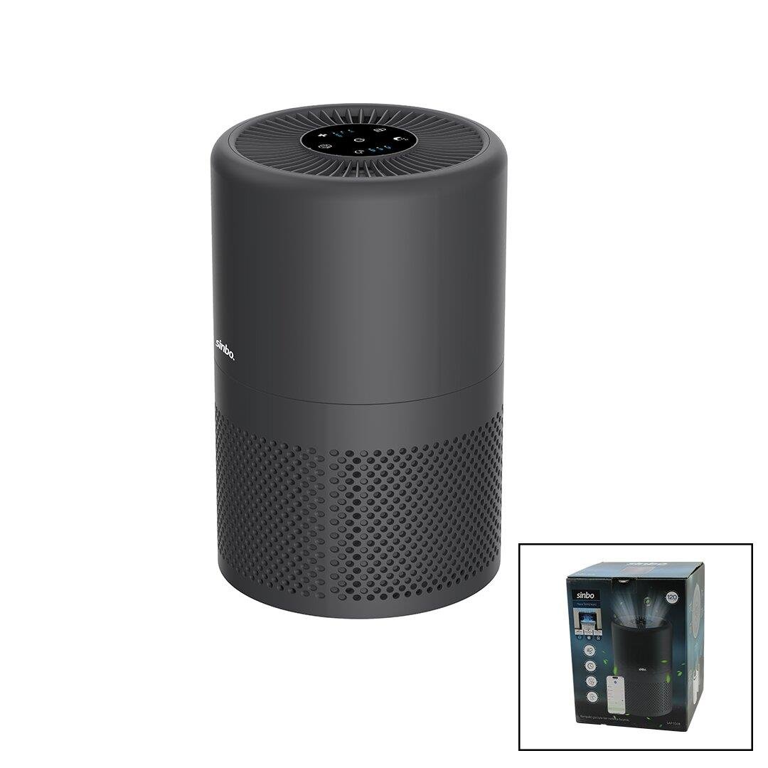 HAVA TEMİZLEME CİHAZI 3 KADEME FİLTRELEME OTOMATİK FAN UV AYDINLATMA SESSİZ UYKU MOD WİFİ UZAKTAN KONTROL SAP-5508 (5293)