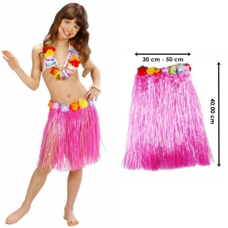 Hawaii Hula Eteği Pembe Renk 40 cm (5293)