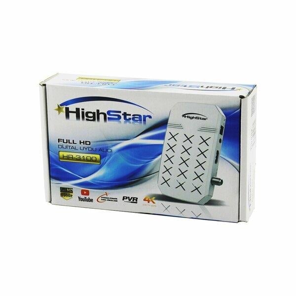 HİGHSTAR HR-3100 FULL HD DİJİTAL UYDU ALICISI 1080P - HDMI - WİFİ - AV - YOUTUBE - 4K UHD TV UYUMLU (5293)
