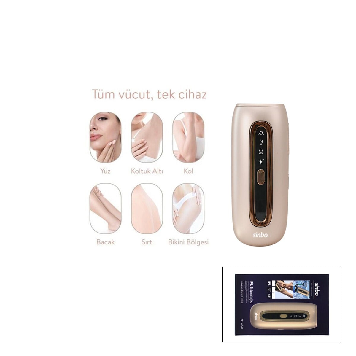 IPL 3İN1 BUZ LAZER EPİLATÖR - EPİLASYON CİHAZI 9 KADEME - LCD EKRAN TÜM VÜCUT UYGUN SEL-6048 (5293)