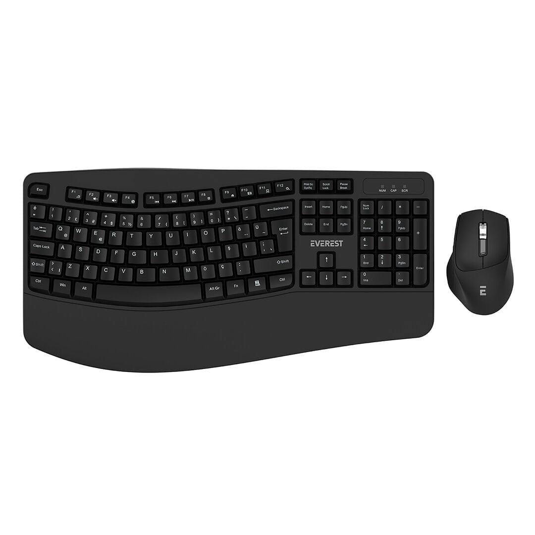 KABLOSUZ KLAVYE - MOUSE SETİ MULTİMEDİA - ERGOMİK BİLEK DESTEK Q KALVYE (5293)