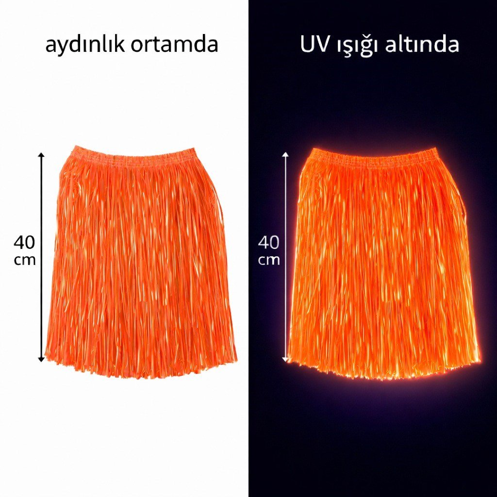 Neon Turuncu Hawaii Parti Eteği 40 cm (5293)