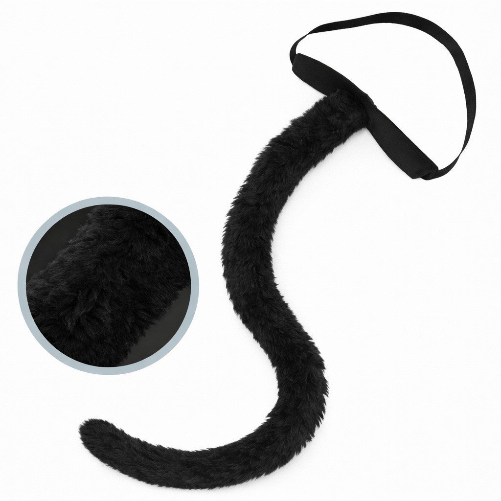 Siyah Peluş Kuyruk Şekil Verilebilir 70 cm (5293)