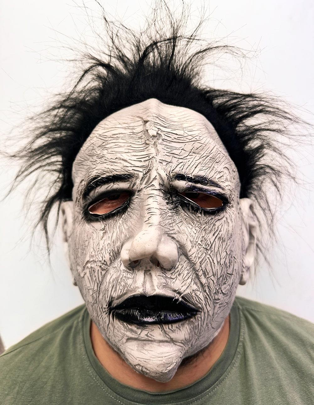 Siyah Saçlı Michael Myers Lateks Yüze Tam Yapışan Et Maske Korku Maskesi (5293)